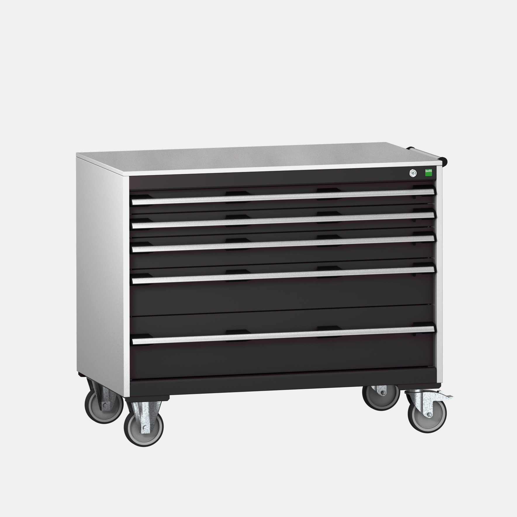 Bott Cubio Mobile Drawer Cabinet With 5 Drawers & Lino Worktop - 40402164.19V