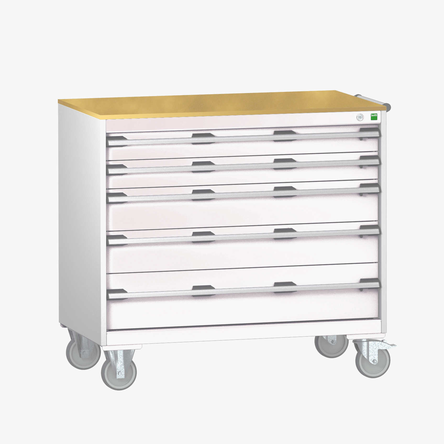 Bott Cubio Mobile Drawer Cabinet With 5 Drawers & Multiplex Worktop - 40402165.16V