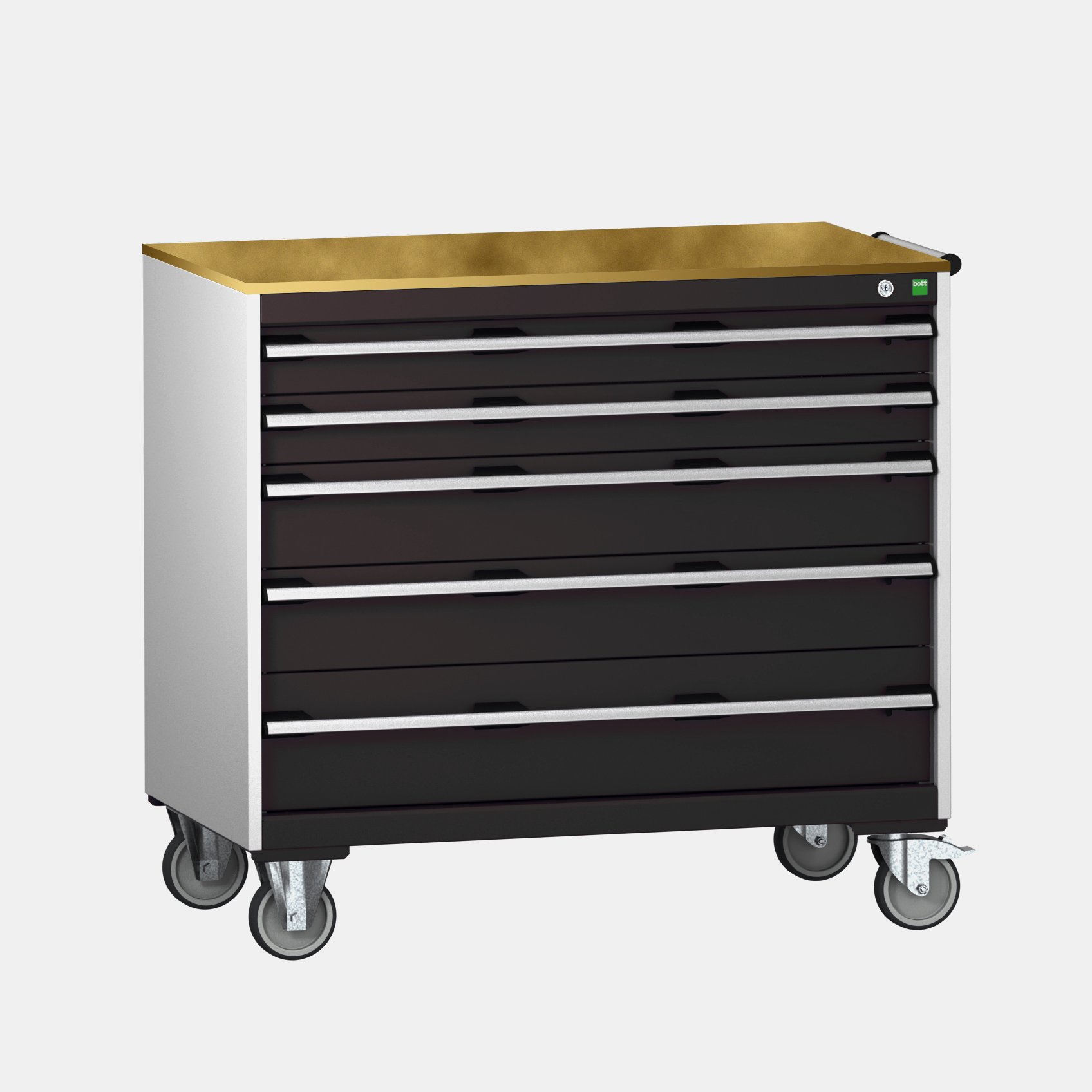 Bott Cubio Mobile Drawer Cabinet With 5 Drawers & Multiplex Worktop - 40402165.19V