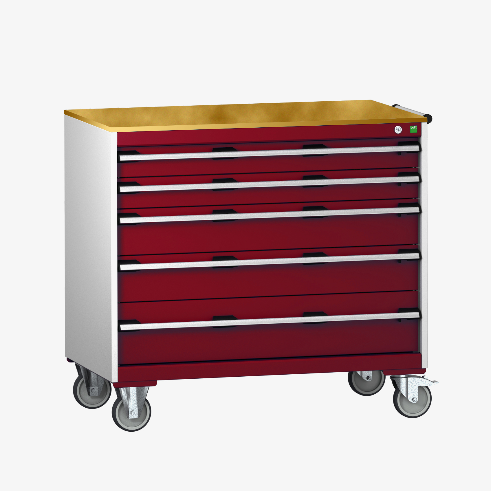 Bott Cubio Mobile Drawer Cabinet With 5 Drawers & Multiplex Worktop - 40402165.24V