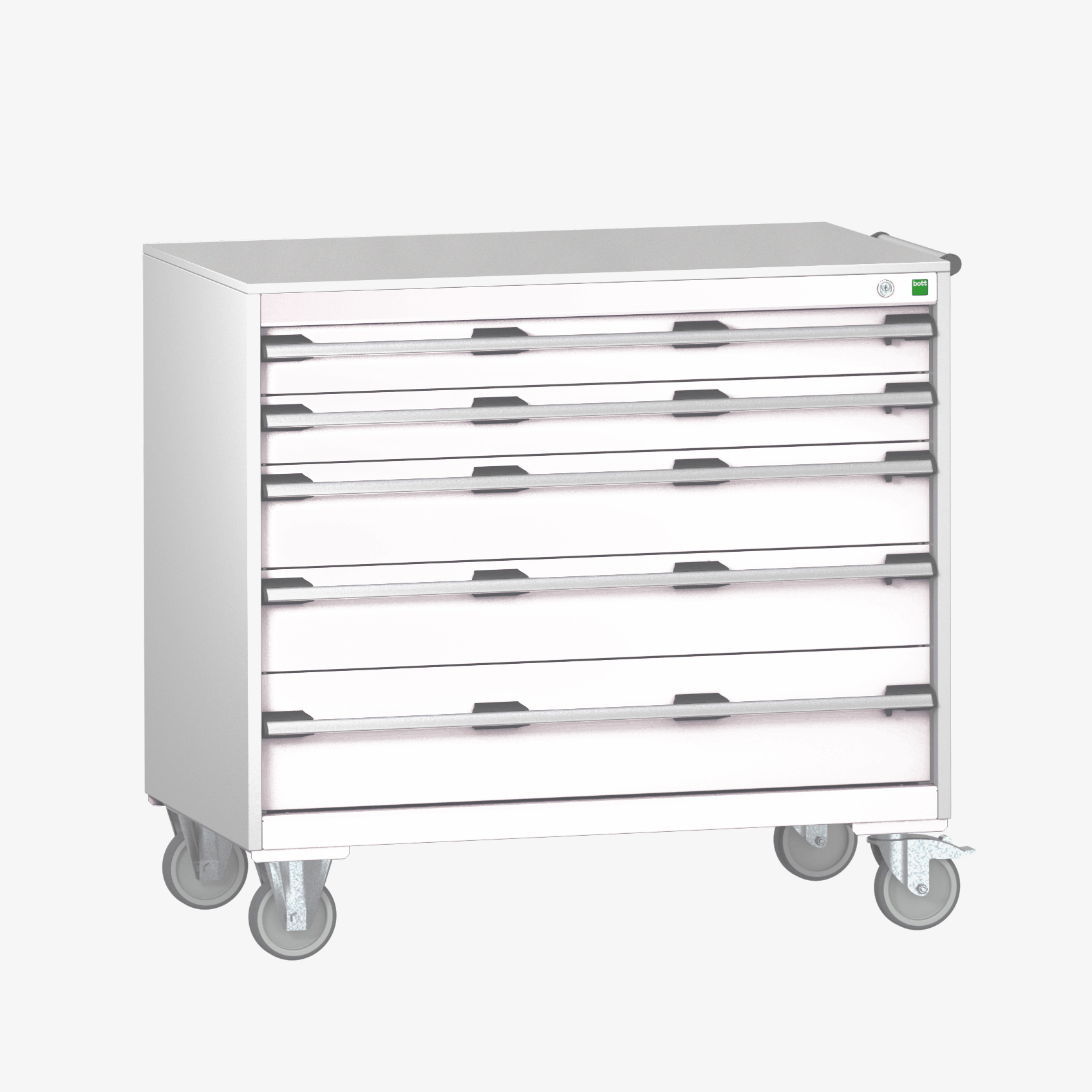 Bott Cubio Mobile Drawer Cabinet With 5 Drawers & Lino Worktop - 40402166.16V