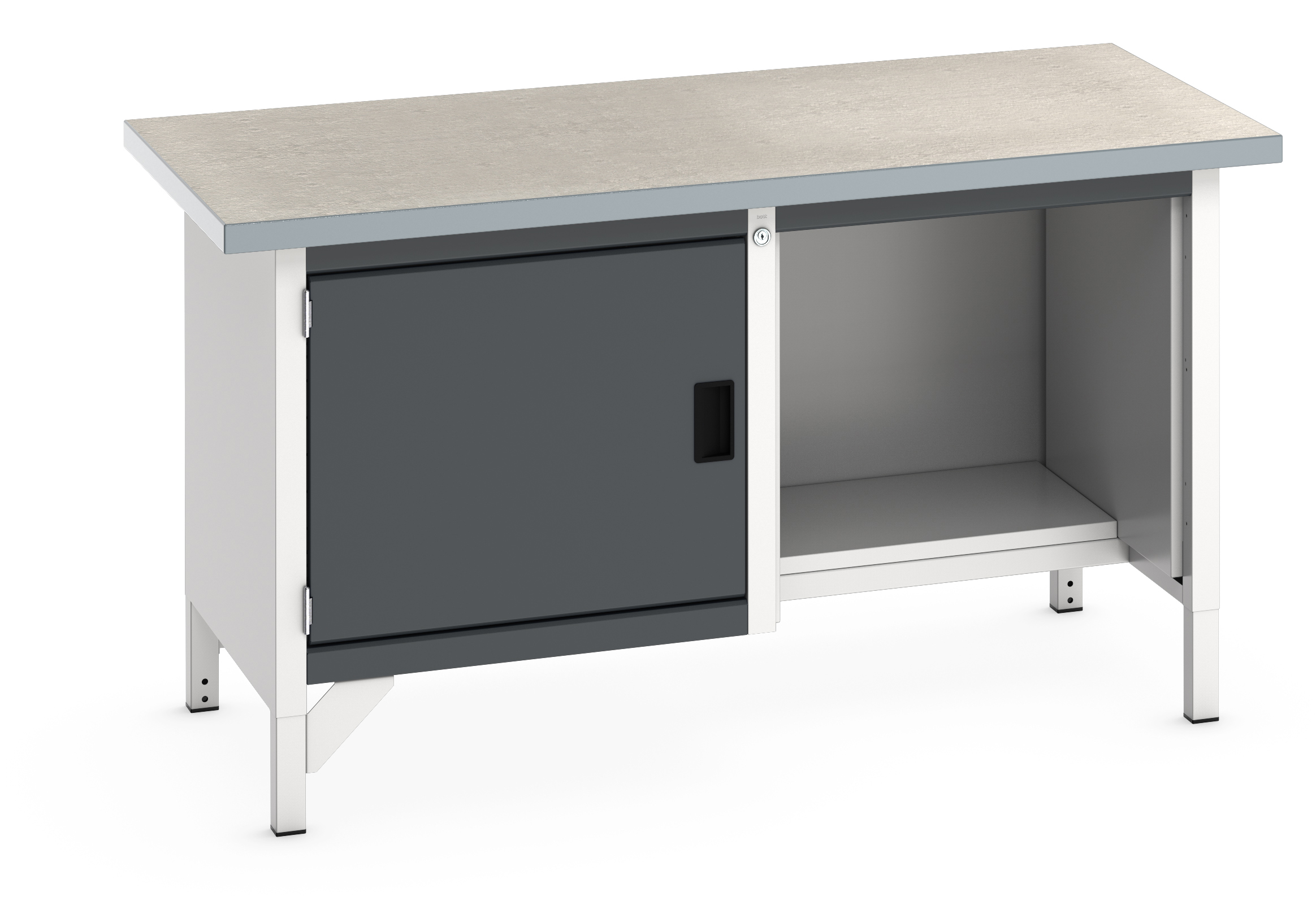 Bott Cubio Storage Bench With Full Cupboard / Open With Half Depth Base Shelf - 41002036.19V