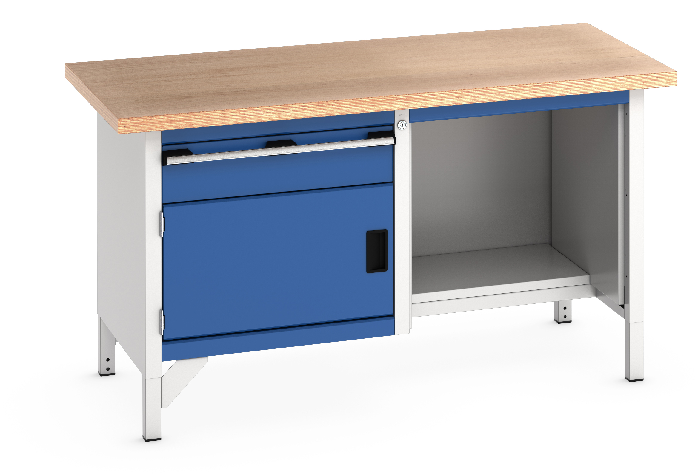 Bott Cubio Storage Bench With 1 Drawer-Door Cabinet / Open With Half Depth Base Shelf - 41002037.11V