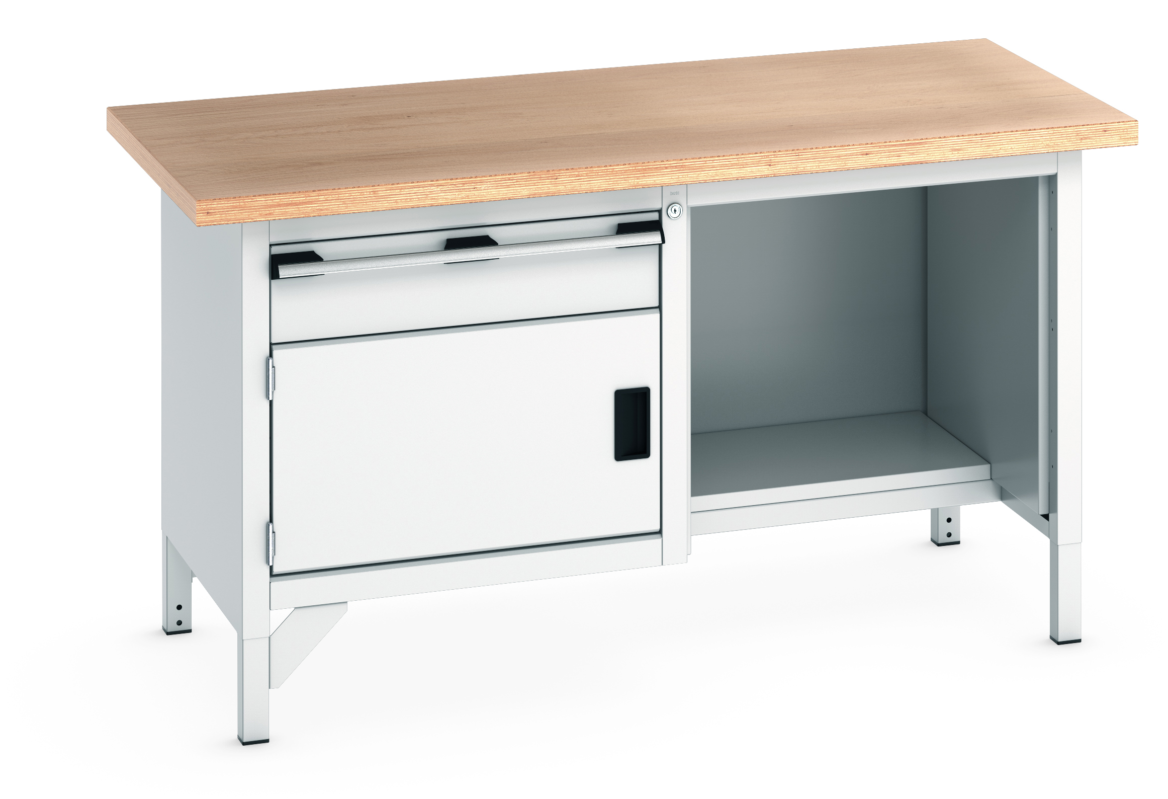 Bott Cubio Storage Bench With 1 Drawer-Door Cabinet / Open With Half Depth Base Shelf - 41002037.16V