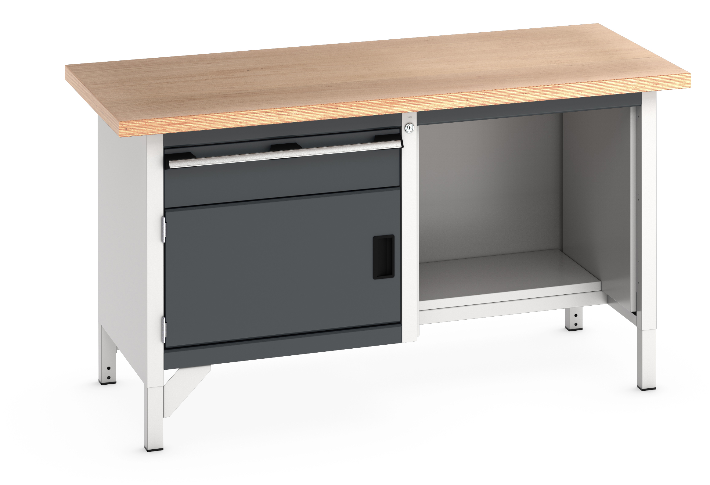 Bott Cubio Storage Bench With 1 Drawer-Door Cabinet / Open With Half Depth Base Shelf - 41002037.19V