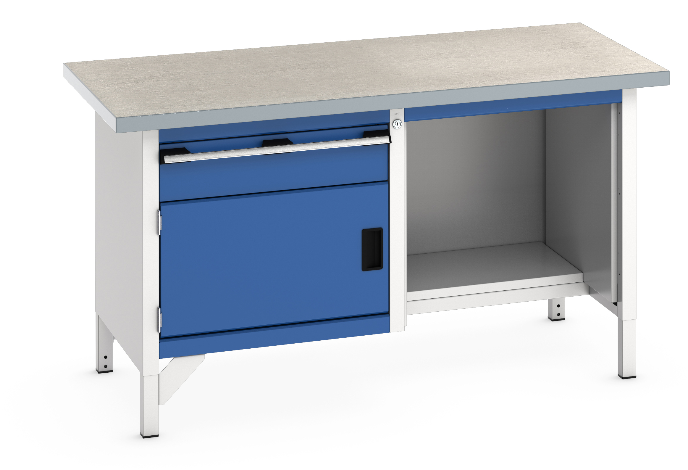 Bott Cubio Storage Bench With 1 Drawer-Door Cabinet / Open With Half Depth Base Shelf - 41002039.11V