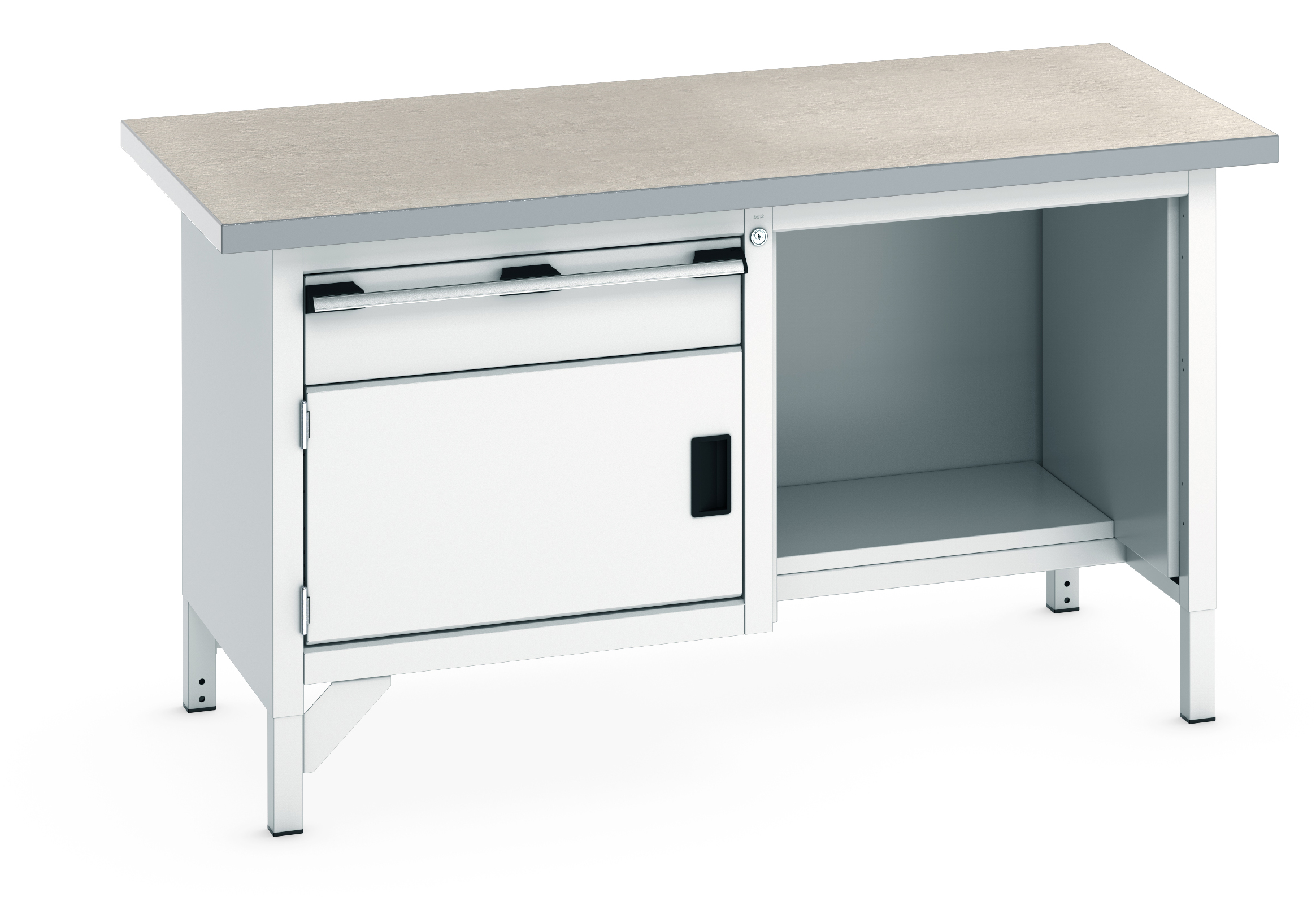 Bott Cubio Storage Bench With 1 Drawer-Door Cabinet / Open With Half Depth Base Shelf - 41002039.16V