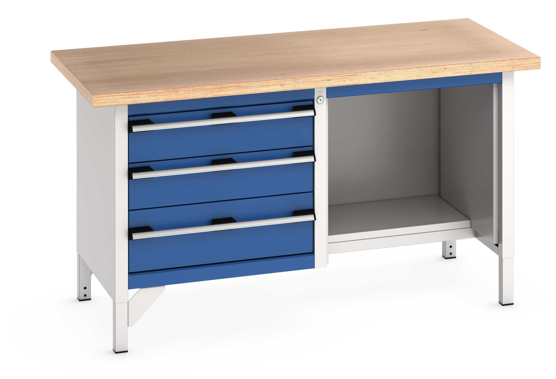 Bott Cubio Storage Bench With 3 Drawer Cabinet / Open With Half Depth Base Shelf - 41002040.11V