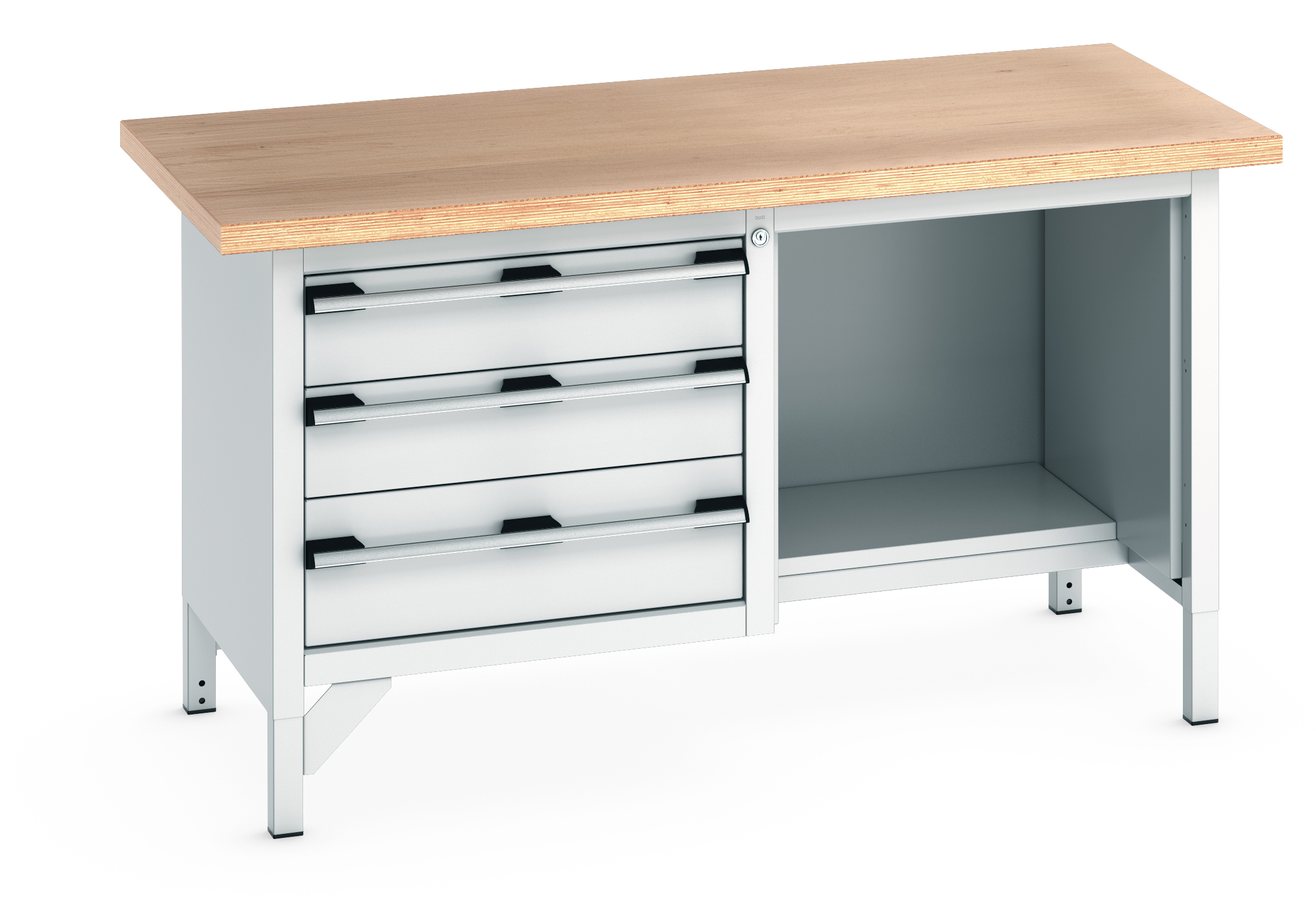 Bott Cubio Storage Bench With 3 Drawer Cabinet / Open With Half Depth Base Shelf - 41002040.16V
