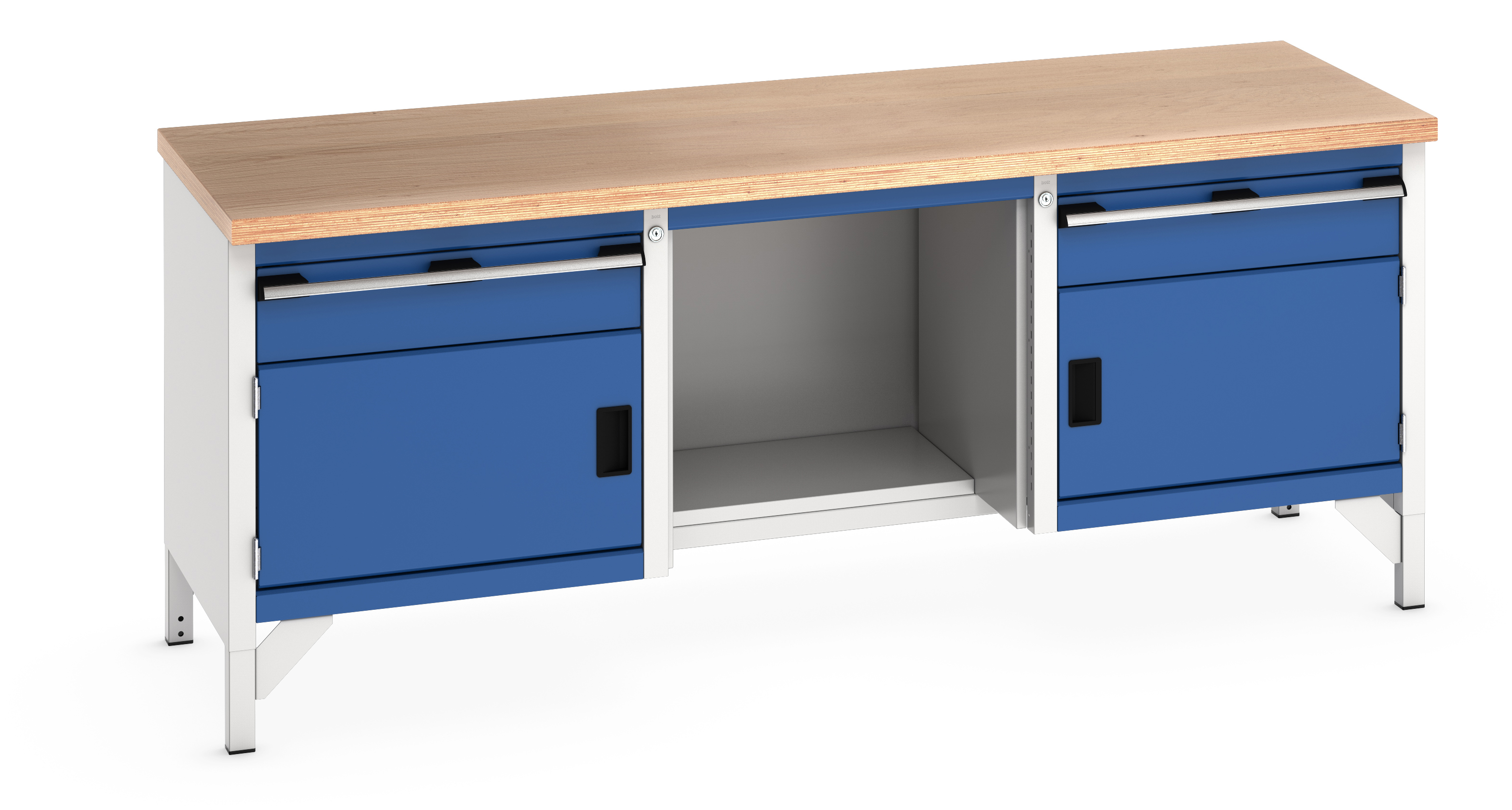 Bott Cubio Storage Bench With 1 Drawer-Door Cabinet / Open With Half Depth Base Shelf / 1 Drawer-Door Cabinet - 41002067.11V