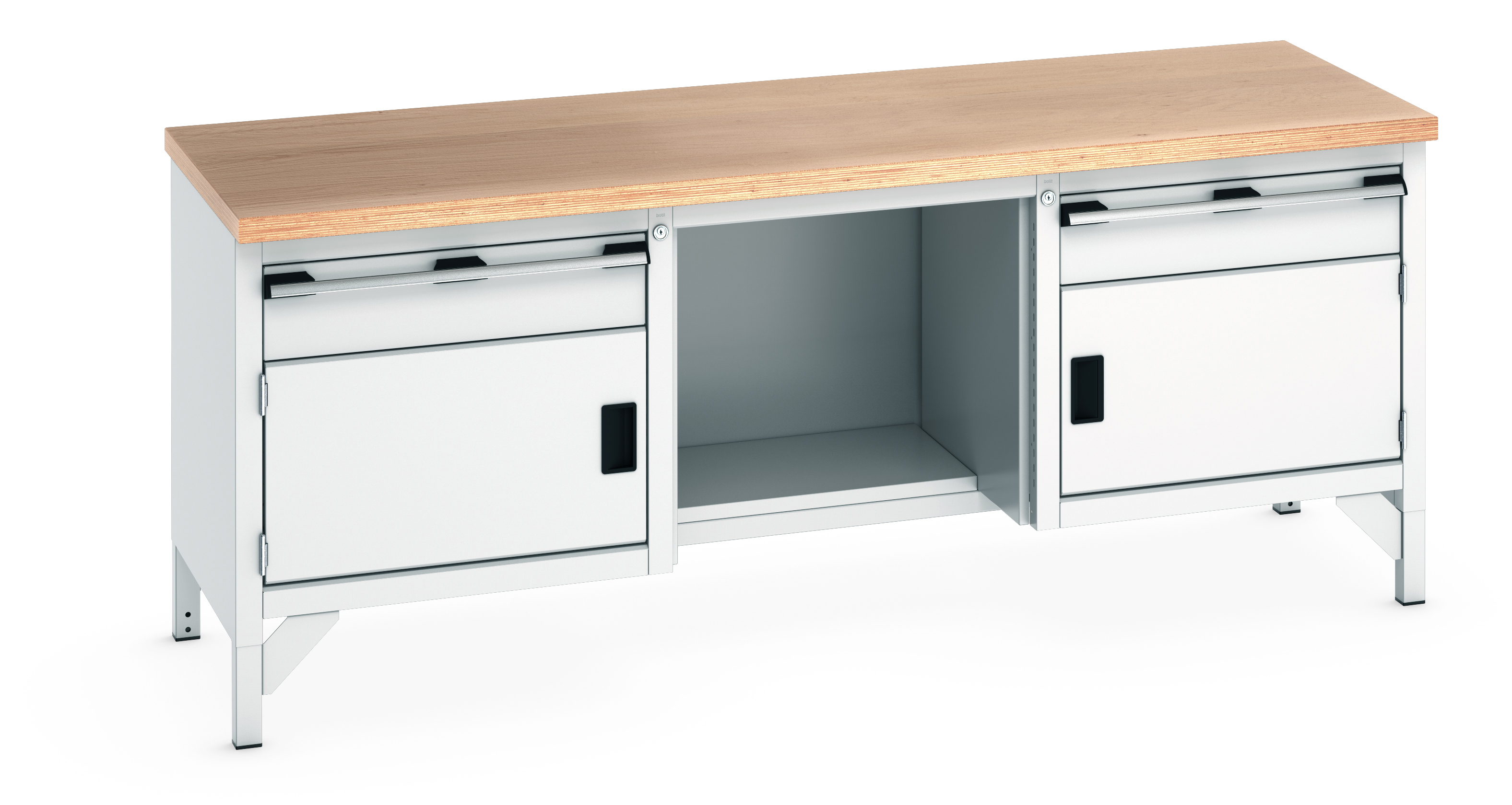 Bott Cubio Storage Bench With 1 Drawer-Door Cabinet / Open With Half Depth Base Shelf / 1 Drawer-Door Cabinet - 41002067.16V