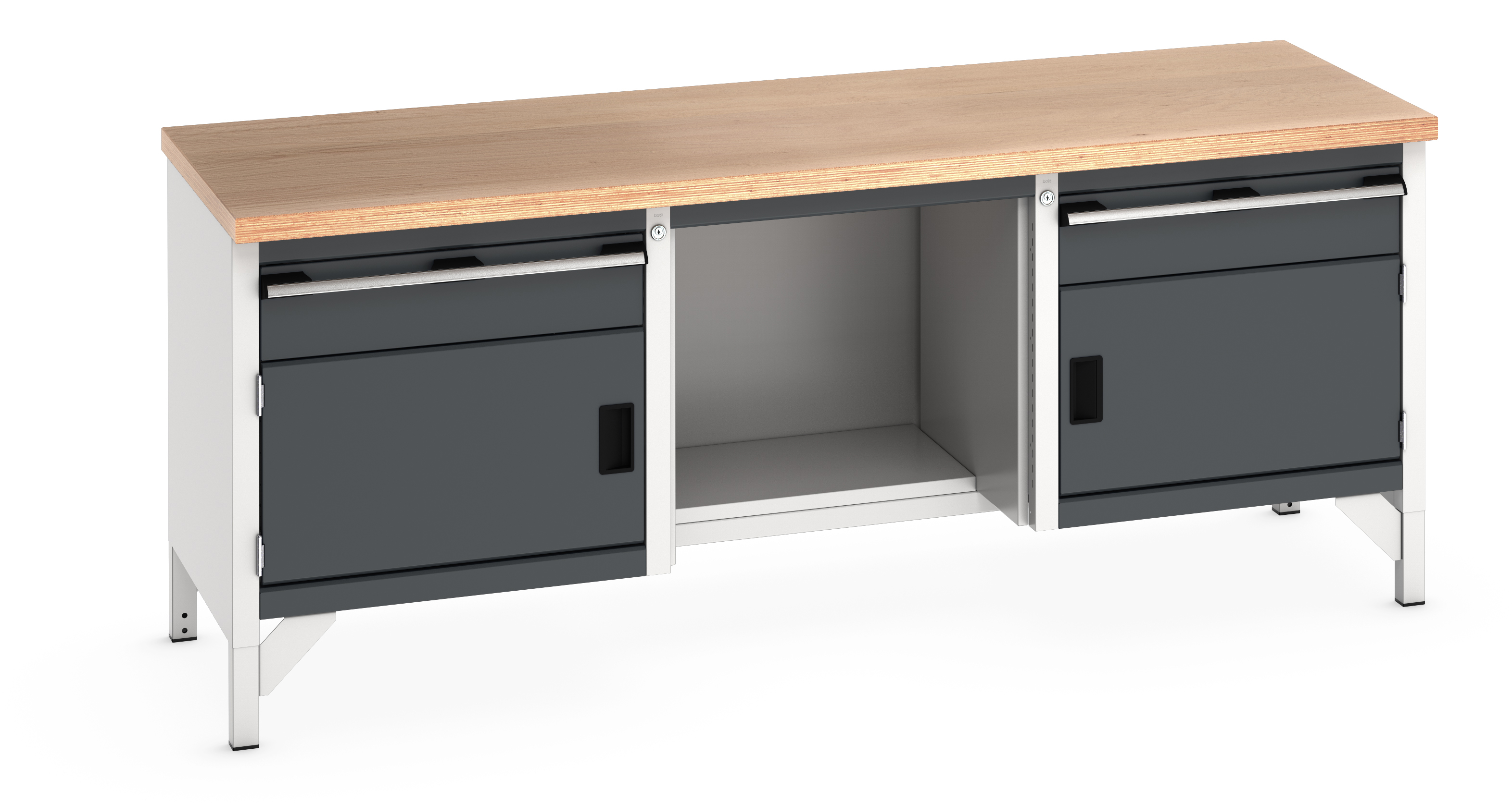 Bott Cubio Storage Bench With 1 Drawer-Door Cabinet / Open With Half Depth Base Shelf / 1 Drawer-Door Cabinet - 41002067.19V
