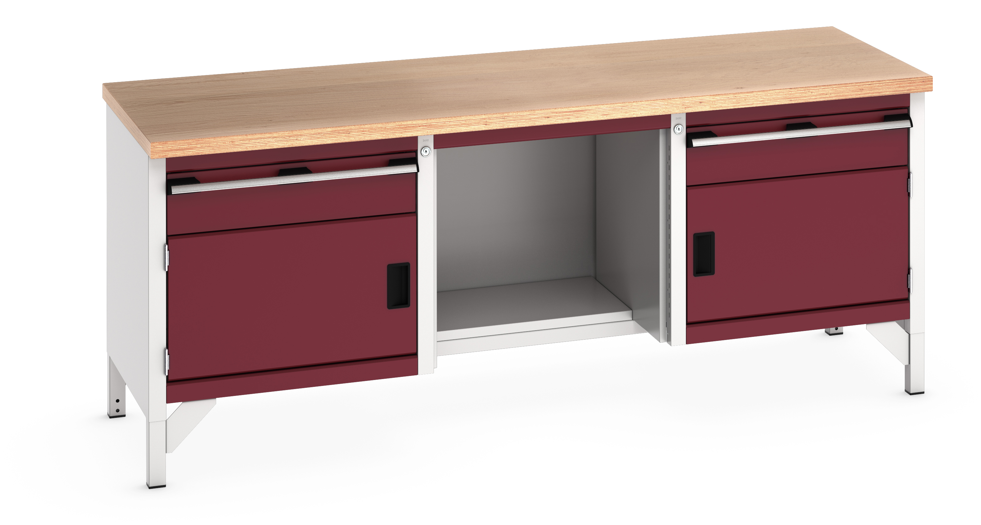 Bott Cubio Storage Bench With 1 Drawer-Door Cabinet / Open With Half Depth Base Shelf / 1 Drawer-Door Cabinet - 41002067.24V