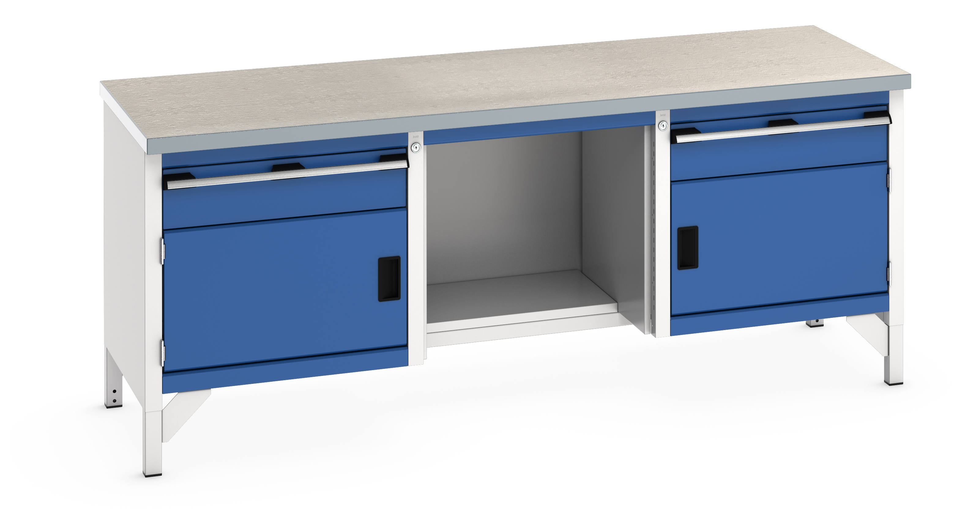 Bott Cubio Storage Bench With 1 Drawer-Door Cabinet / Open With Half Depth Base Shelf / 1 Drawer-Door Cabinet - 41002069.11V