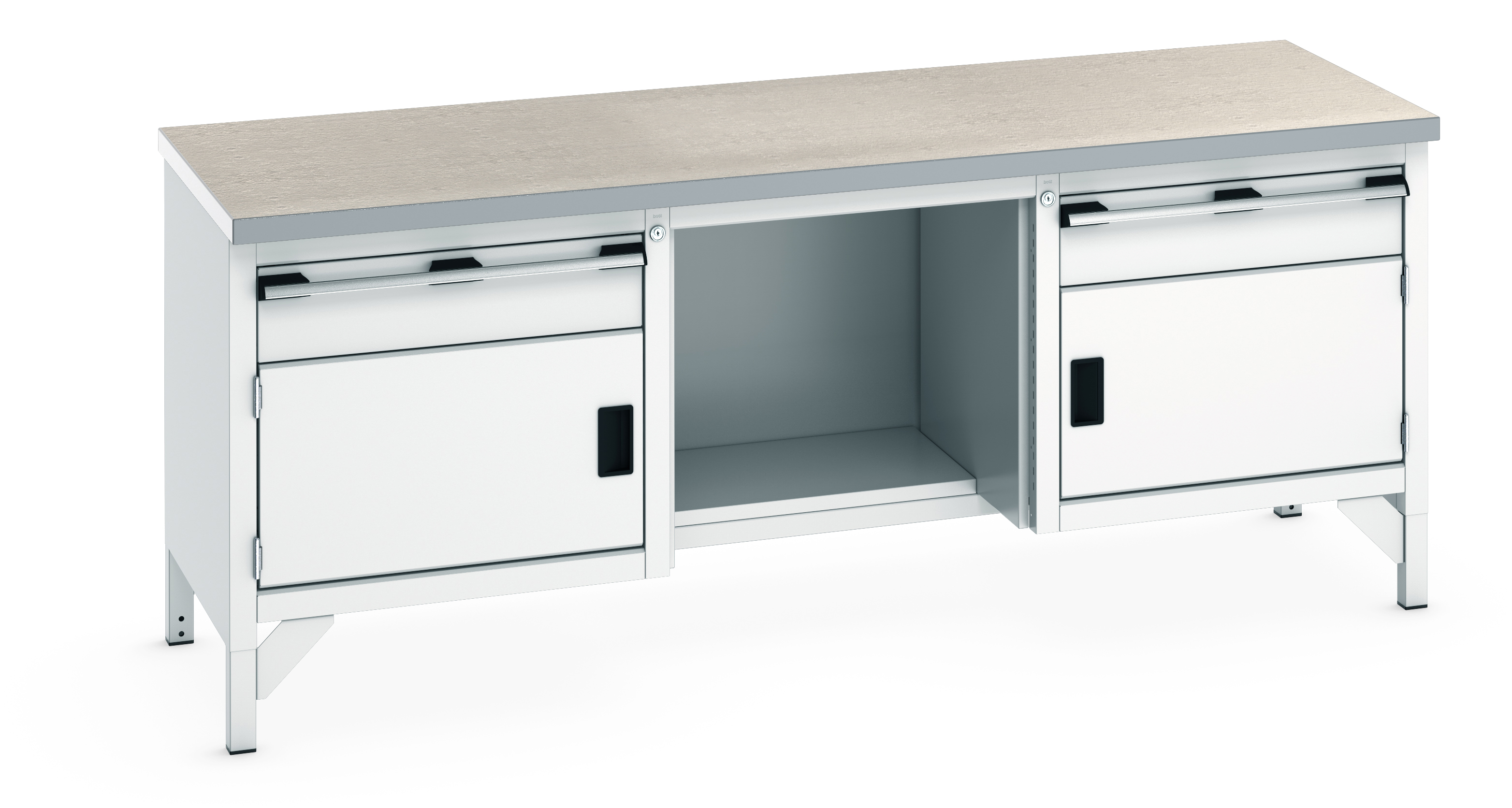 Bott Cubio Storage Bench With 1 Drawer-Door Cabinet / Open With Half Depth Base Shelf / 1 Drawer-Door Cabinet - 41002069.16V