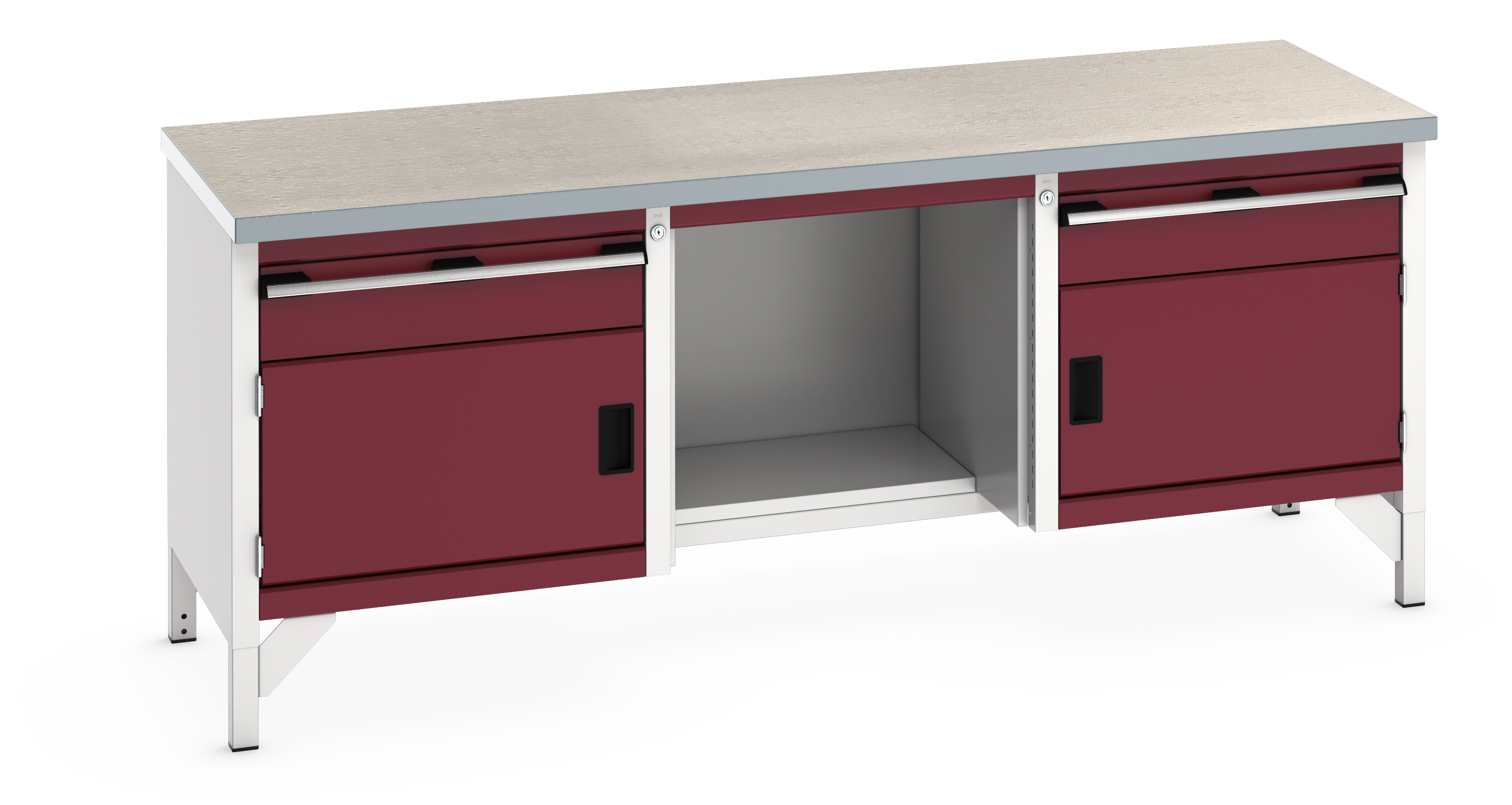 Bott Cubio Storage Bench With 1 Drawer-Door Cabinet / Open With Half Depth Base Shelf / 1 Drawer-Door Cabinet - 41002069.24V