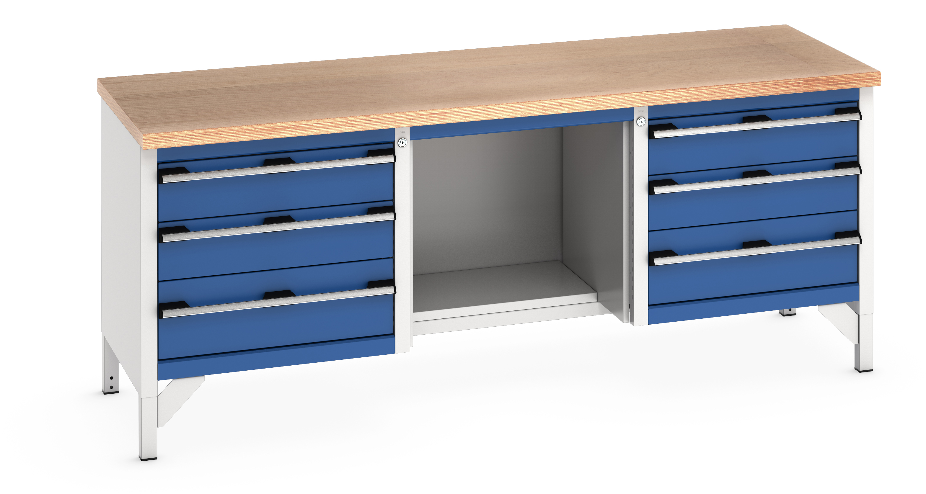 Bott Cubio Storage Bench With 3 Drawer Cabinet / Open With Half Depth Base Shelf / 3 Drawer Cabinet - 41002073.11V