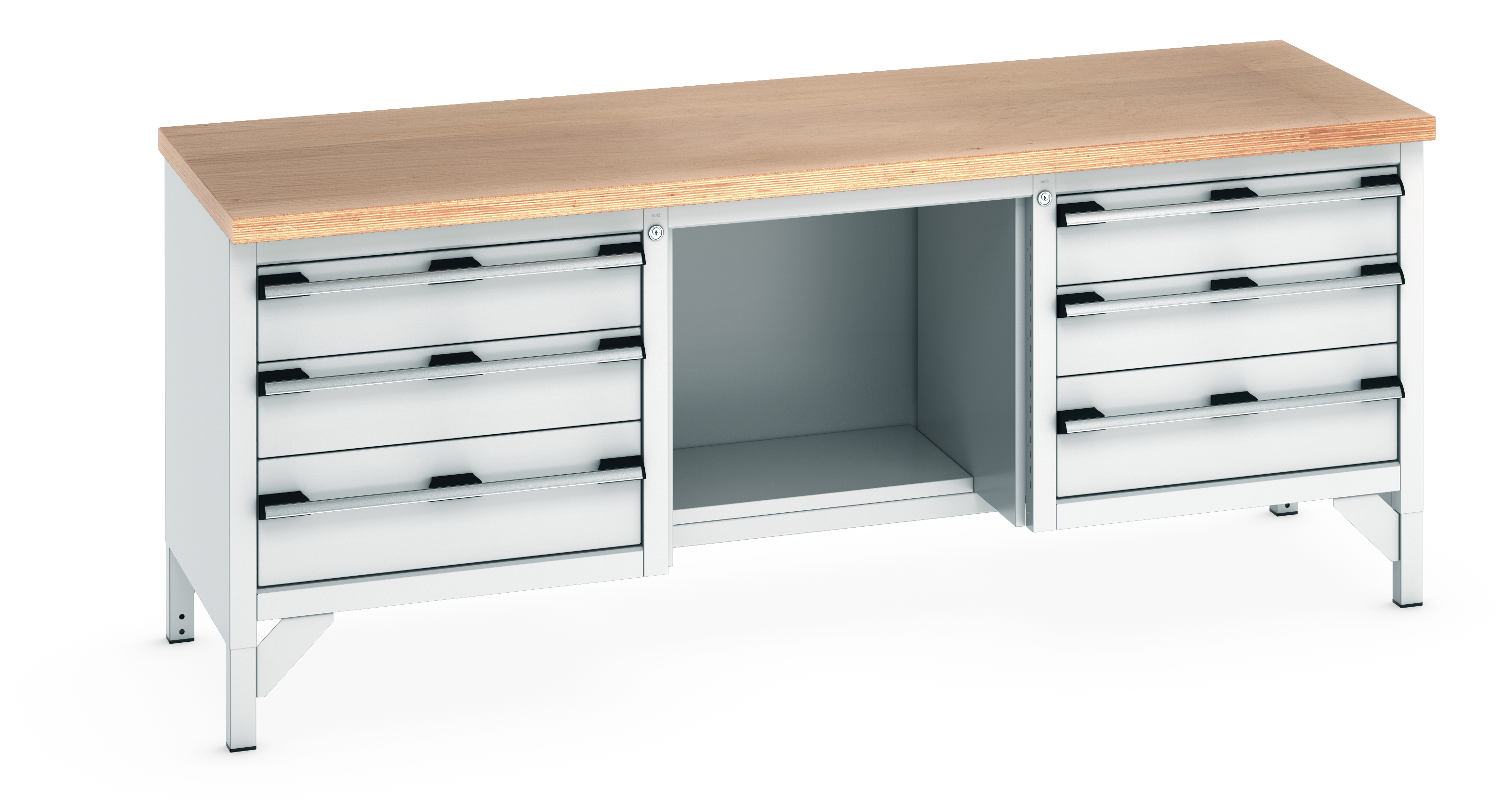 Bott Cubio Storage Bench With 3 Drawer Cabinet / Open With Half Depth Base Shelf / 3 Drawer Cabinet - 41002073.16V