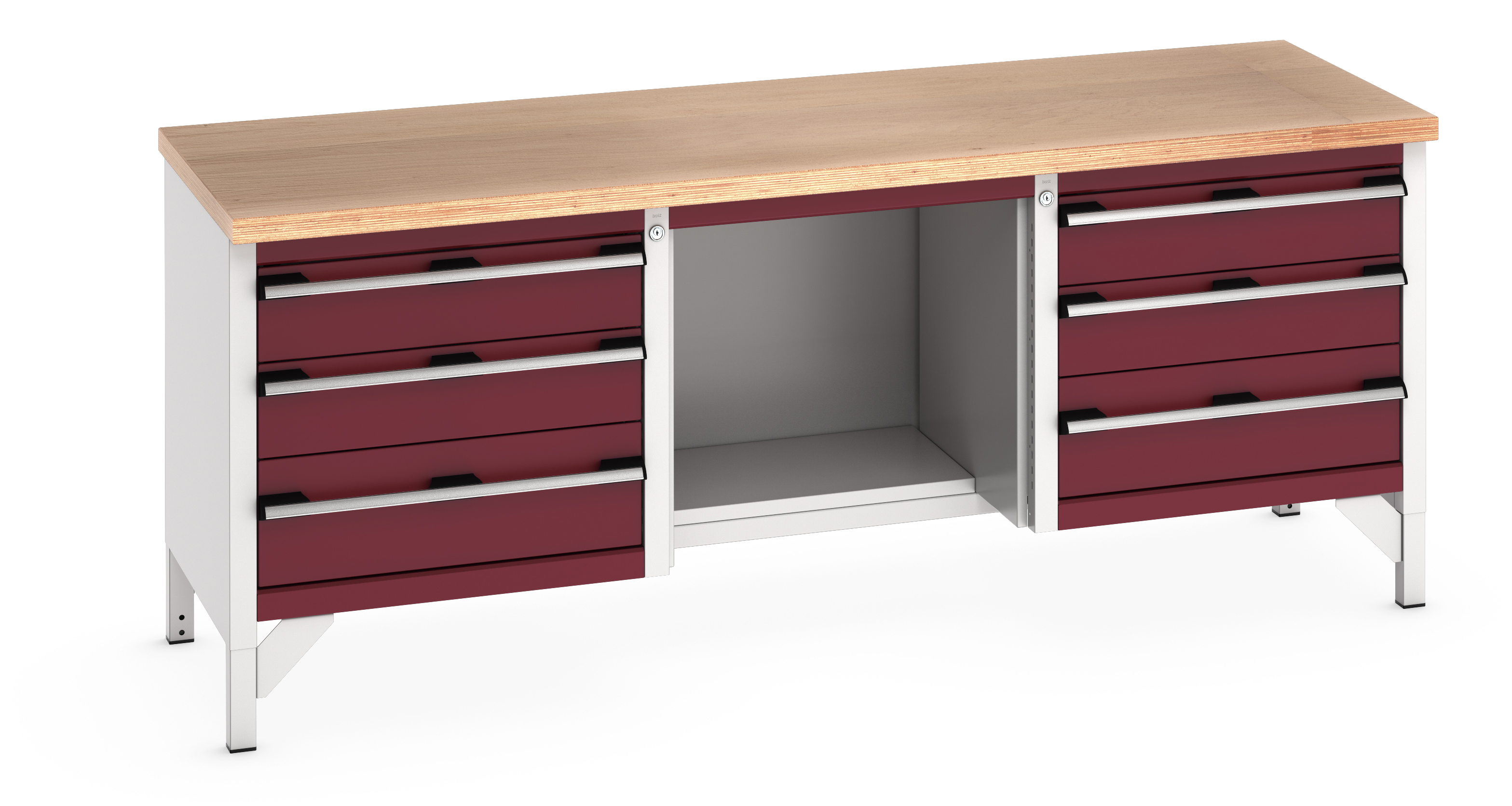 Bott Cubio Storage Bench With 3 Drawer Cabinet / Open With Half Depth Base Shelf / 3 Drawer Cabinet - 41002073.24V