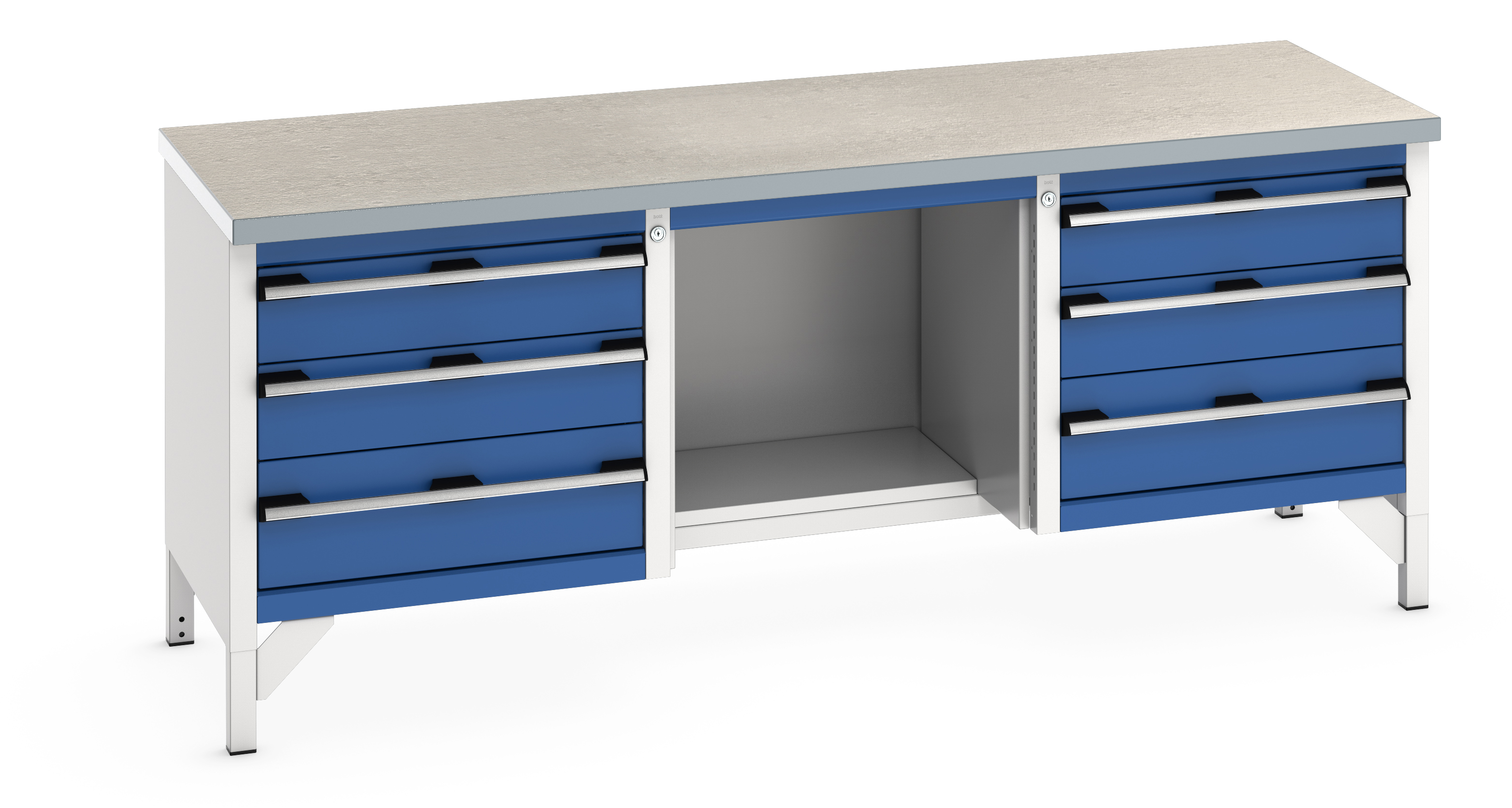 Bott Cubio Storage Bench With 3 Drawer Cabinet / Open With Half Depth Base Shelf / 3 Drawer Cabinet - 41002075.11V