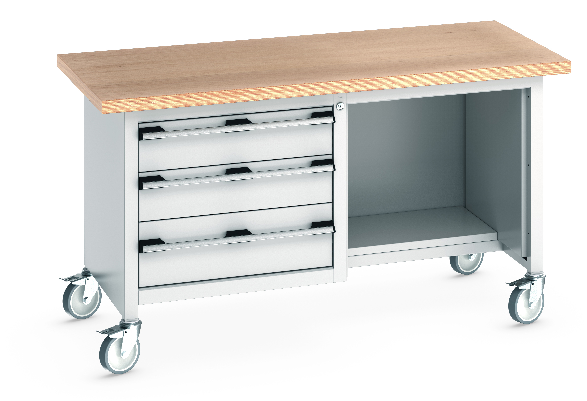 Bott Cubio Mobile Storage Bench With 3 Drawer Cabinet / Open With Half Depth Base Shelf - 41002115.16V