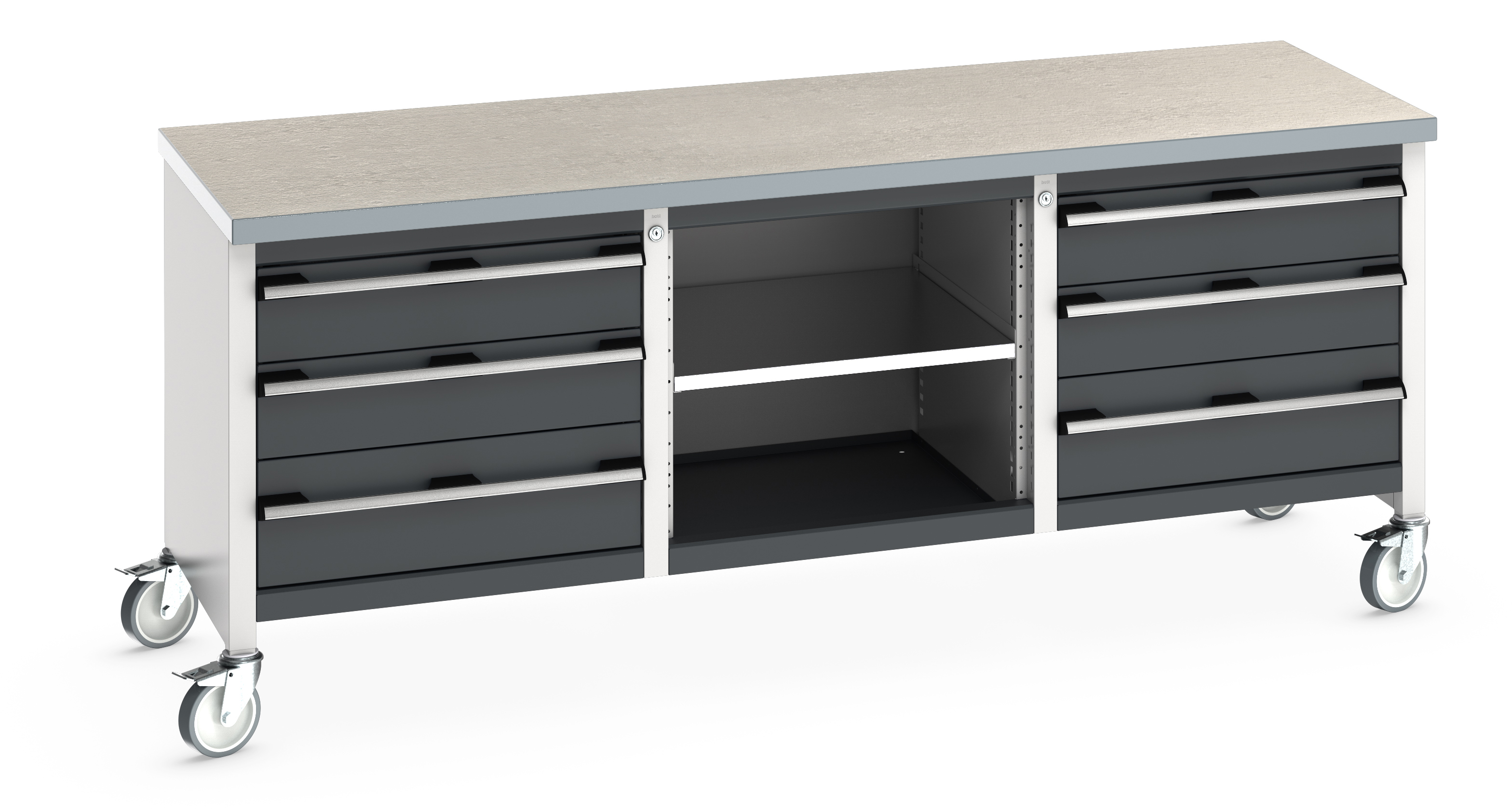 Bott Cubio Mobile Storage Bench With 3 Drawer Cabinet / Open Cupboard / 3 Drawer Cabinet - 41002132.19V