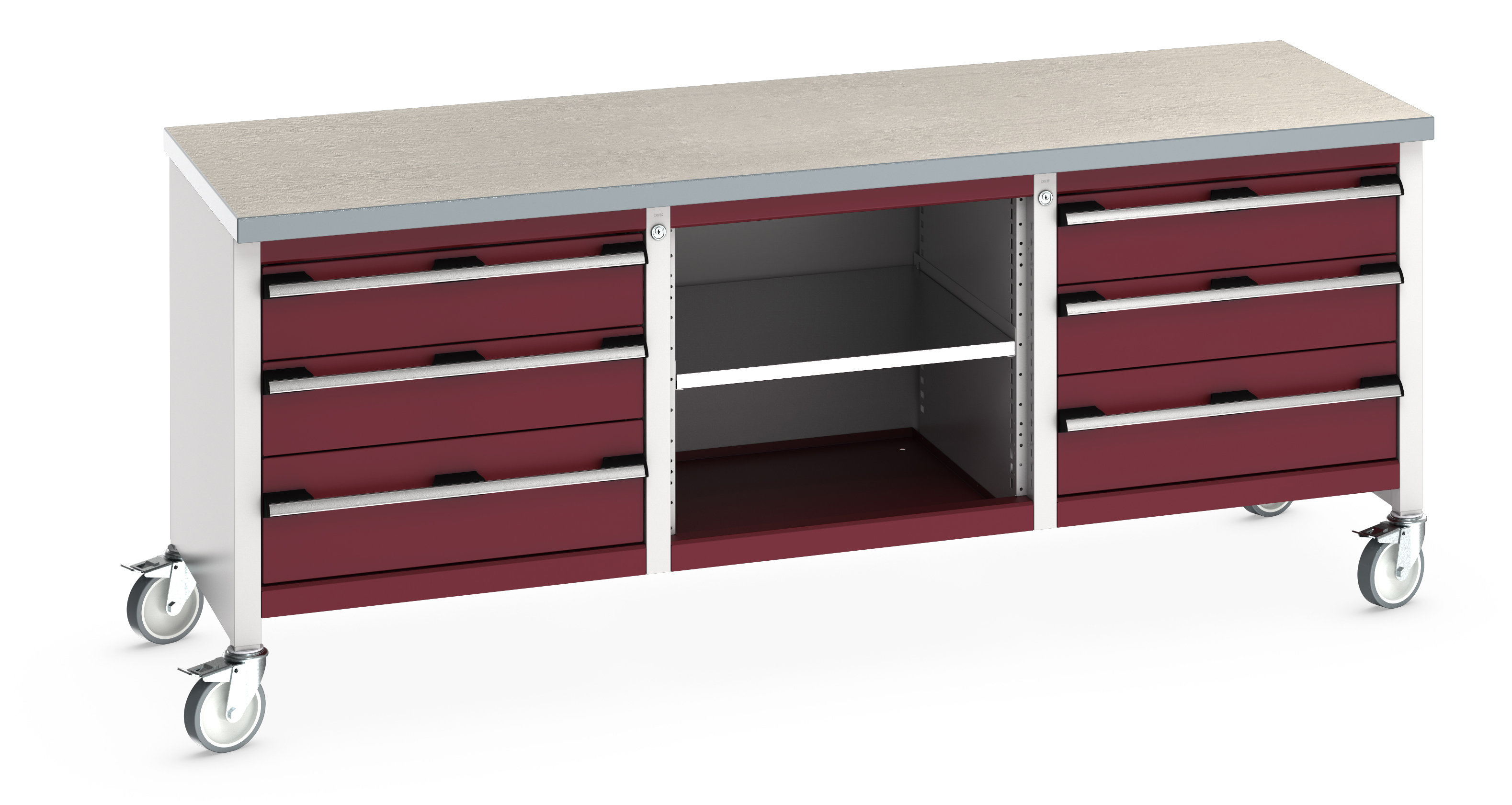 Bott Cubio Mobile Storage Bench With 3 Drawer Cabinet / Open Cupboard / 3 Drawer Cabinet - 41002132.24V