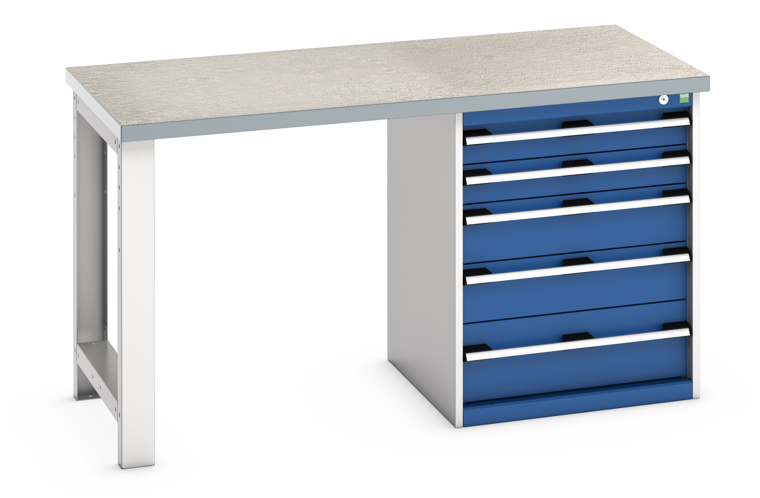 Bott Cubio Pedestal Bench With 5 Drawer Cabinet - 41003135.11V
