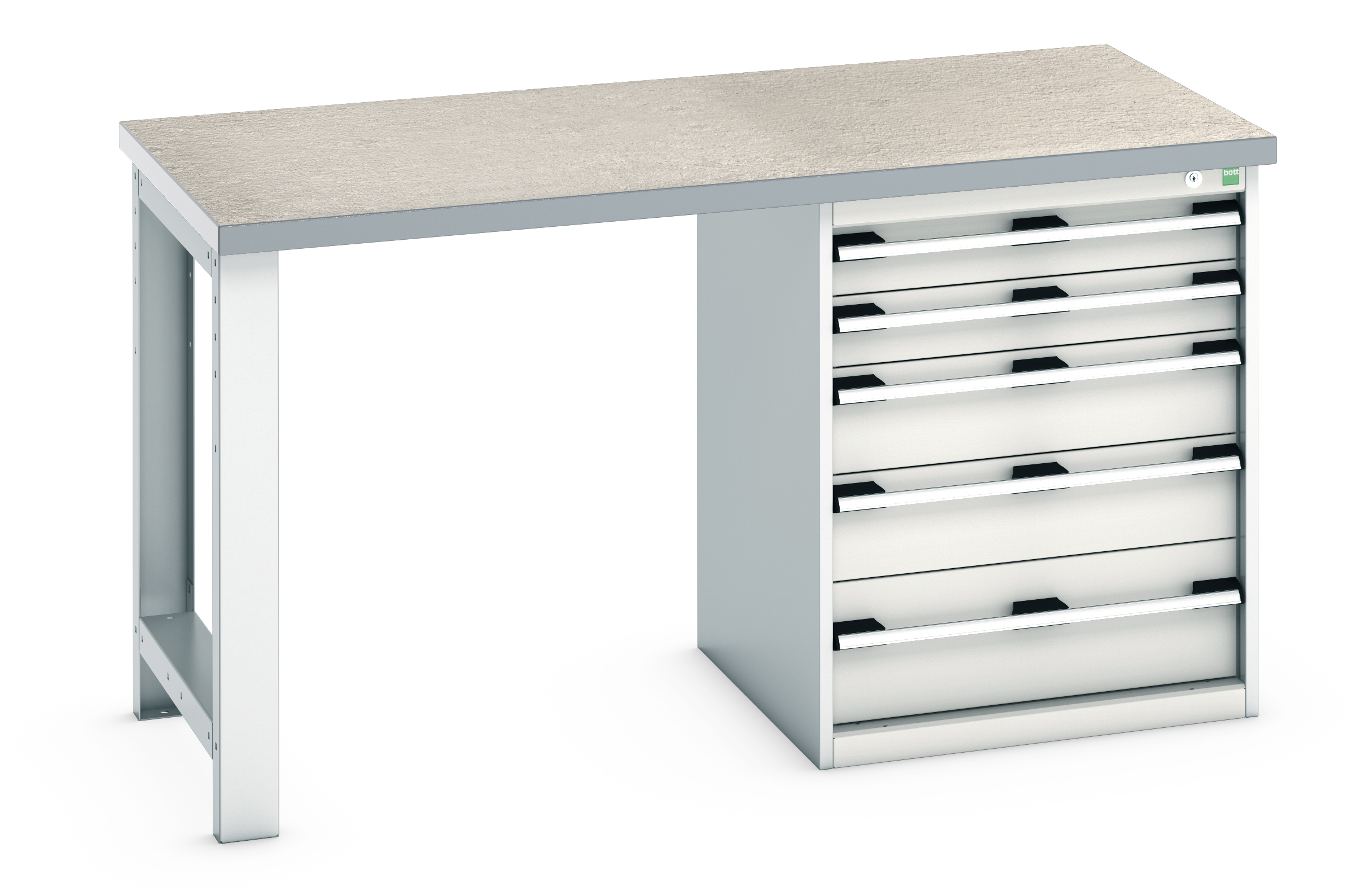 Bott Cubio Pedestal Bench With 5 Drawer Cabinet - 41003135.16V