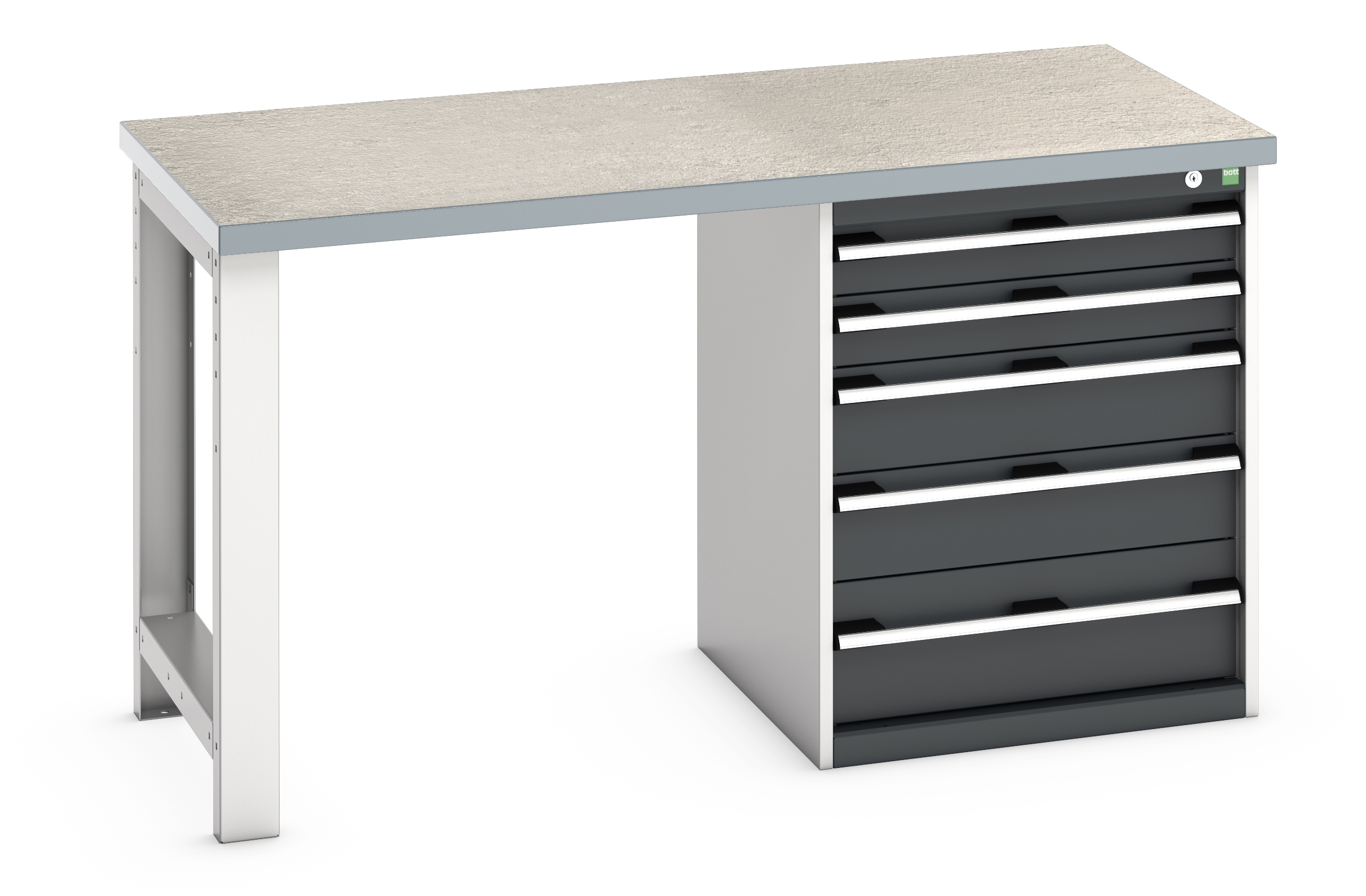 Bott Cubio Pedestal Bench With 5 Drawer Cabinet - 41003135.19V