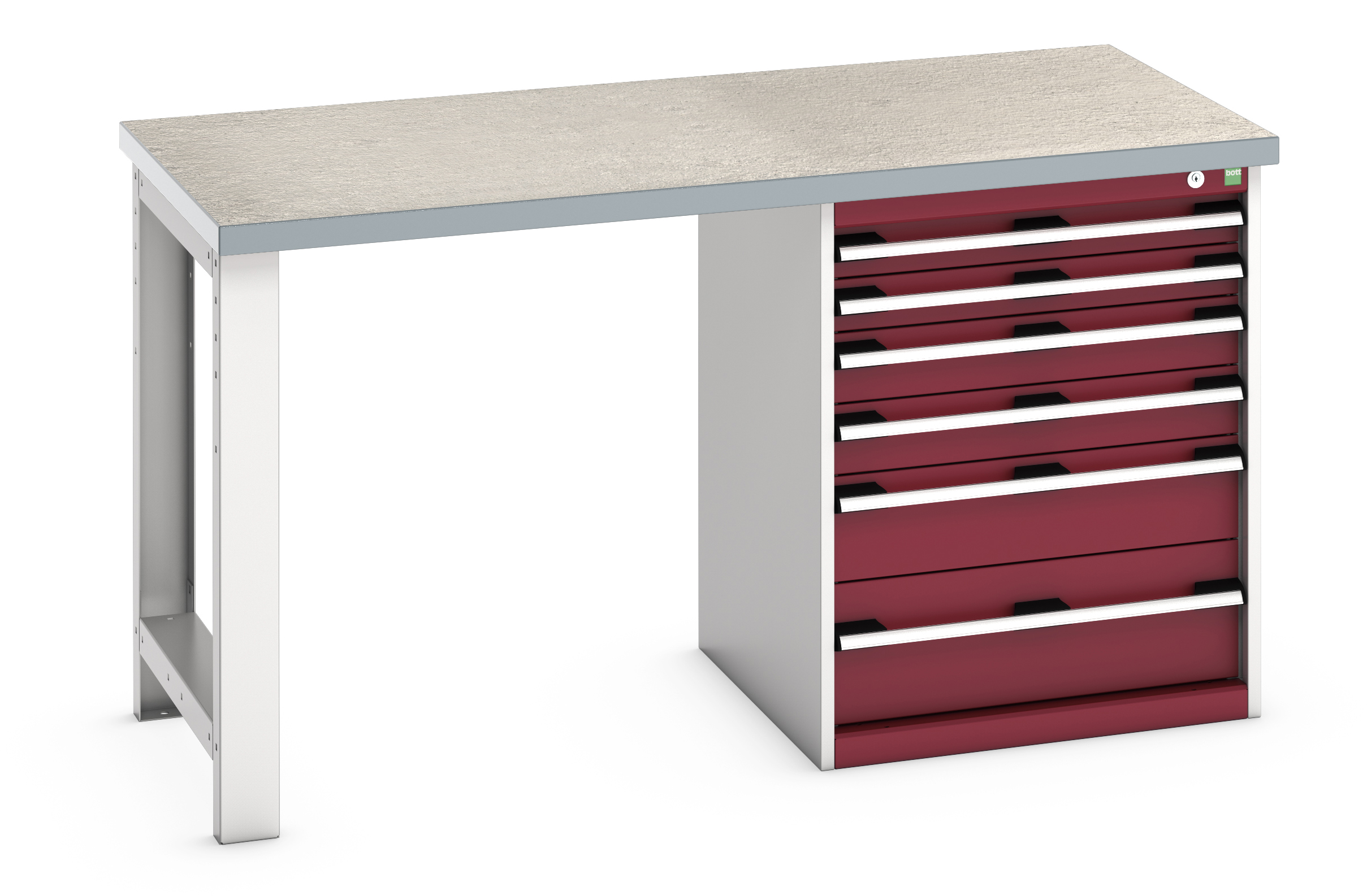 Bott Cubio Pedestal Bench With 6 Drawer Cabinet - 41003141.24V