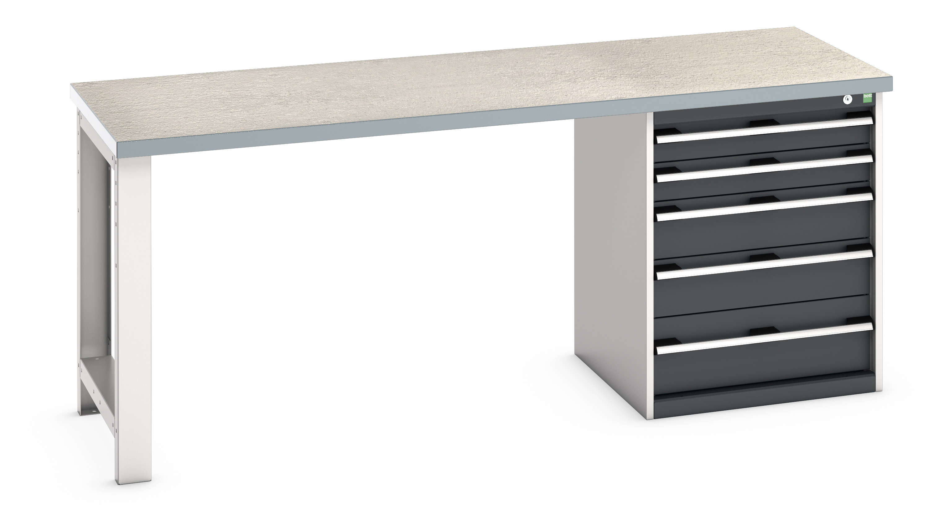 Bott Cubio Pedestal Bench With 5 Drawer Cabinet - 41003231.19V