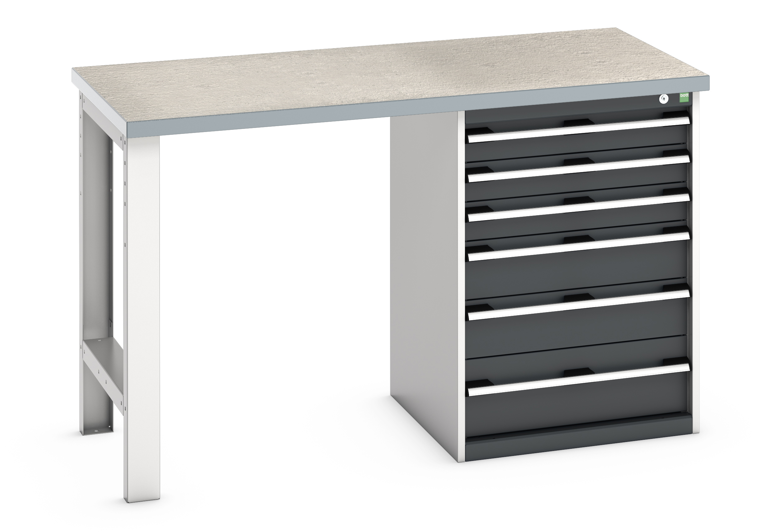 Bott Cubio Pedestal Bench With 6 Drawer Cabinet - 41003493.19V