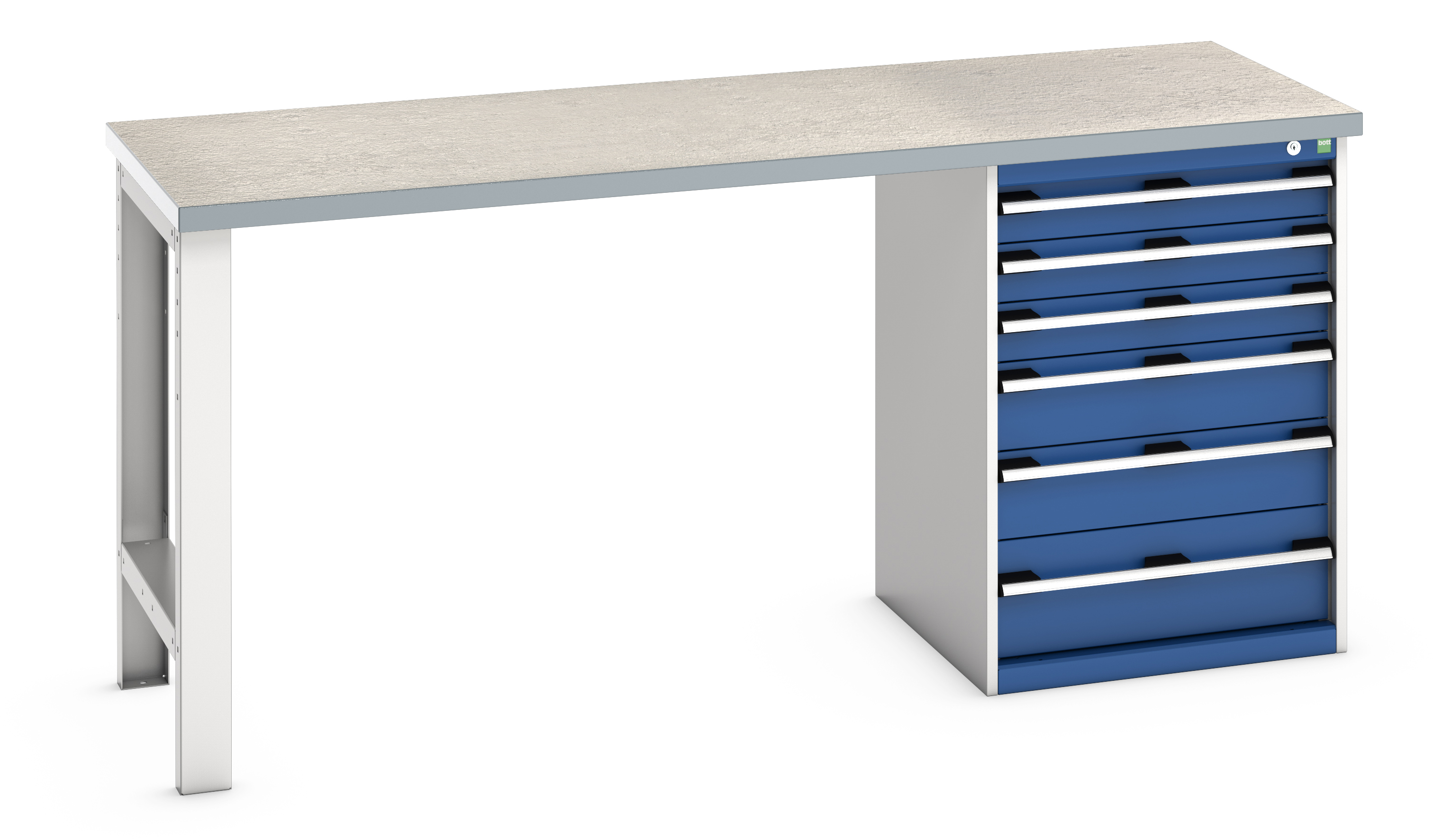 Bott Cubio Pedestal Bench With 6 Drawer Cabinet - 41003495.11V