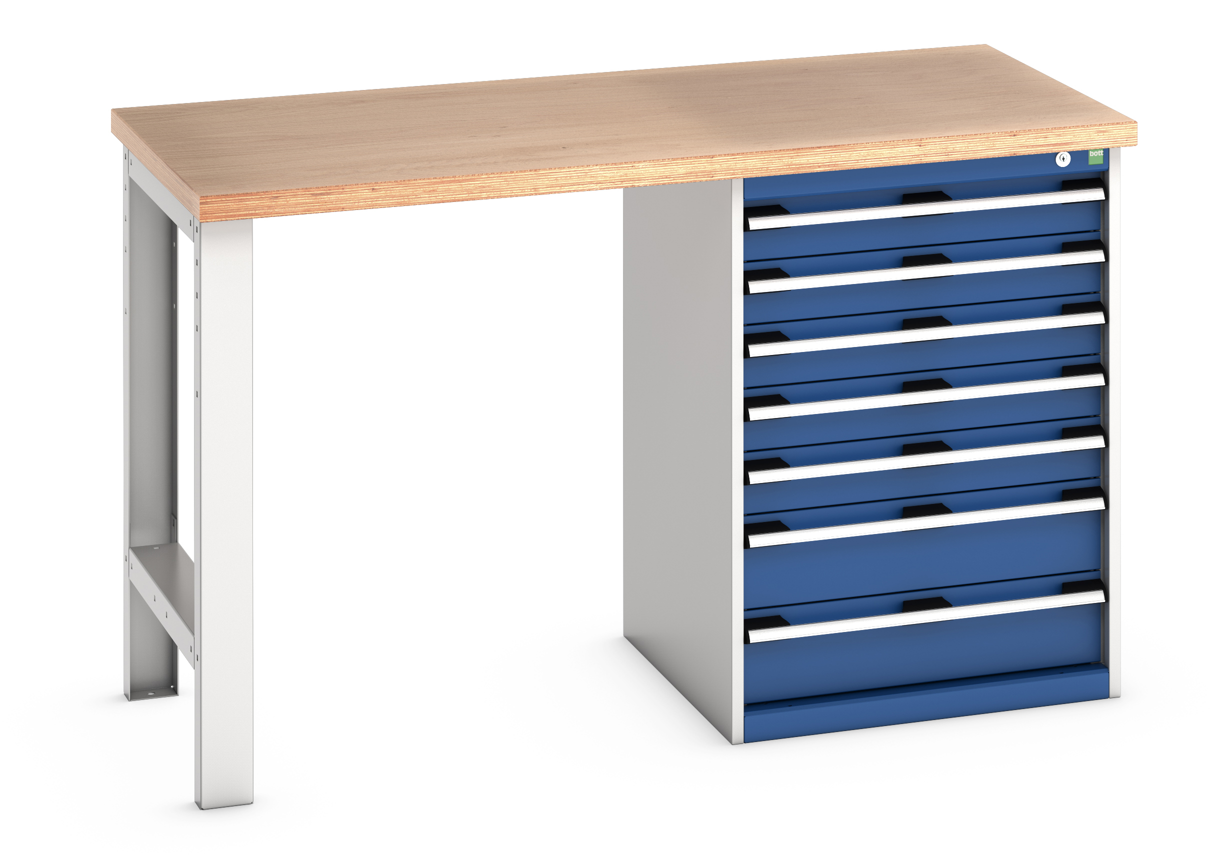 Bott Cubio Pedestal Bench With 7 Drawer Cabinet - 41003496.11V