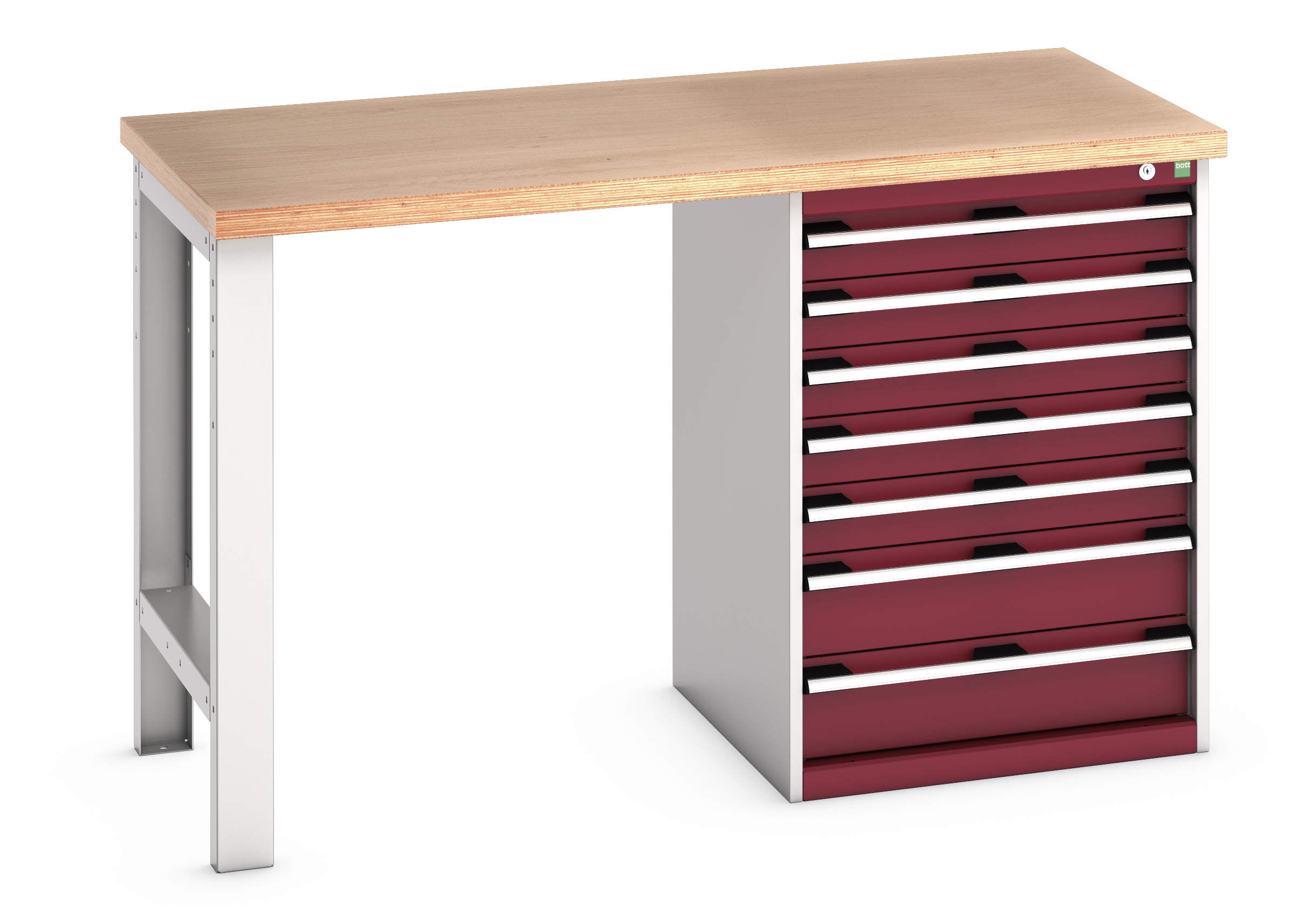 Bott Cubio Pedestal Bench With 7 Drawer Cabinet - 41003496.24V