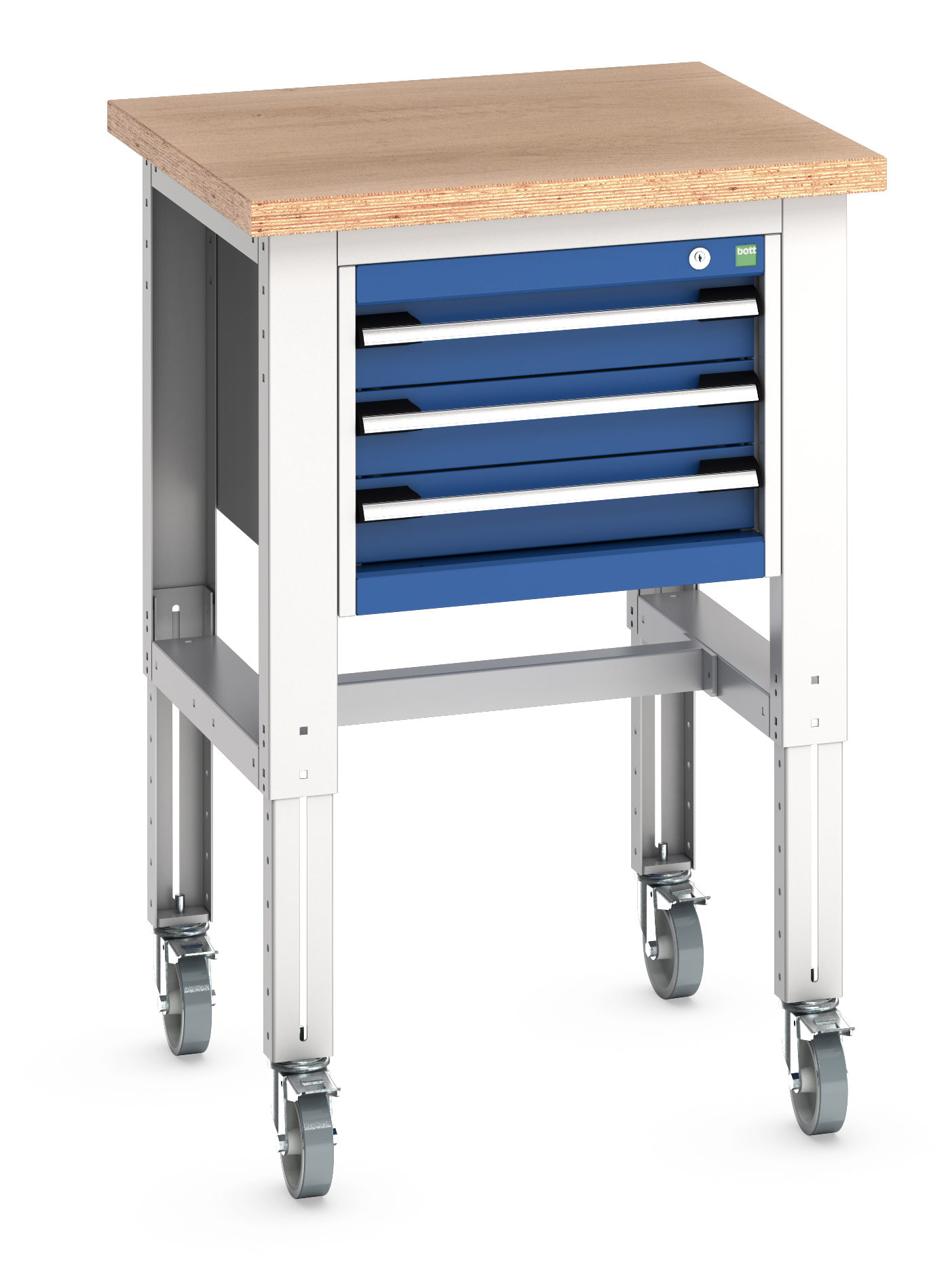 Bott Cubio Adjustable Height Mobile Workstand With 3 Drawer Cabinet - 41003527.11V
