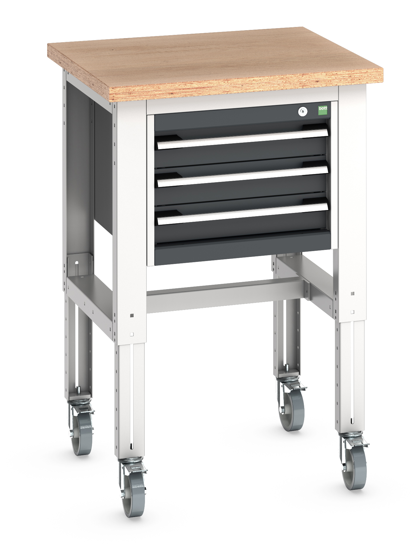 Bott Cubio Adjustable Height Mobile Workstand With 3 Drawer Cabinet - 41003527.19V