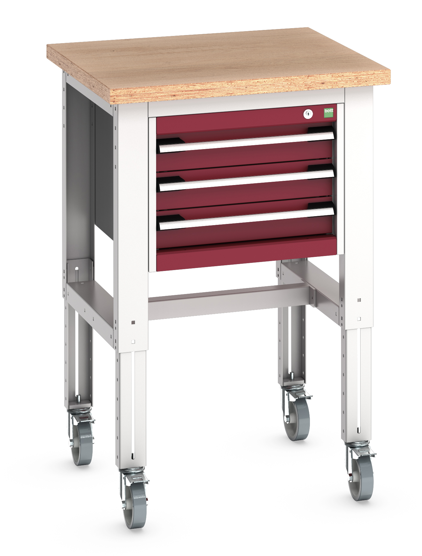 Bott Cubio Adjustable Height Mobile Workstand With 3 Drawer Cabinet - 41003527.24V