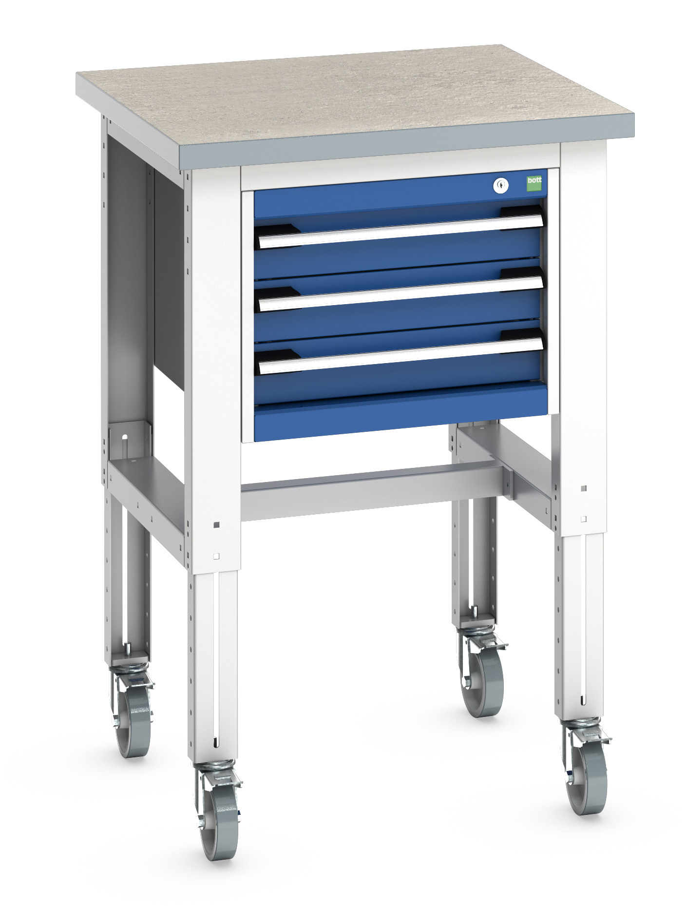Bott Cubio Adjustable Height Mobile Workstand With 3 Drawer Cabinet - 41003529.11V