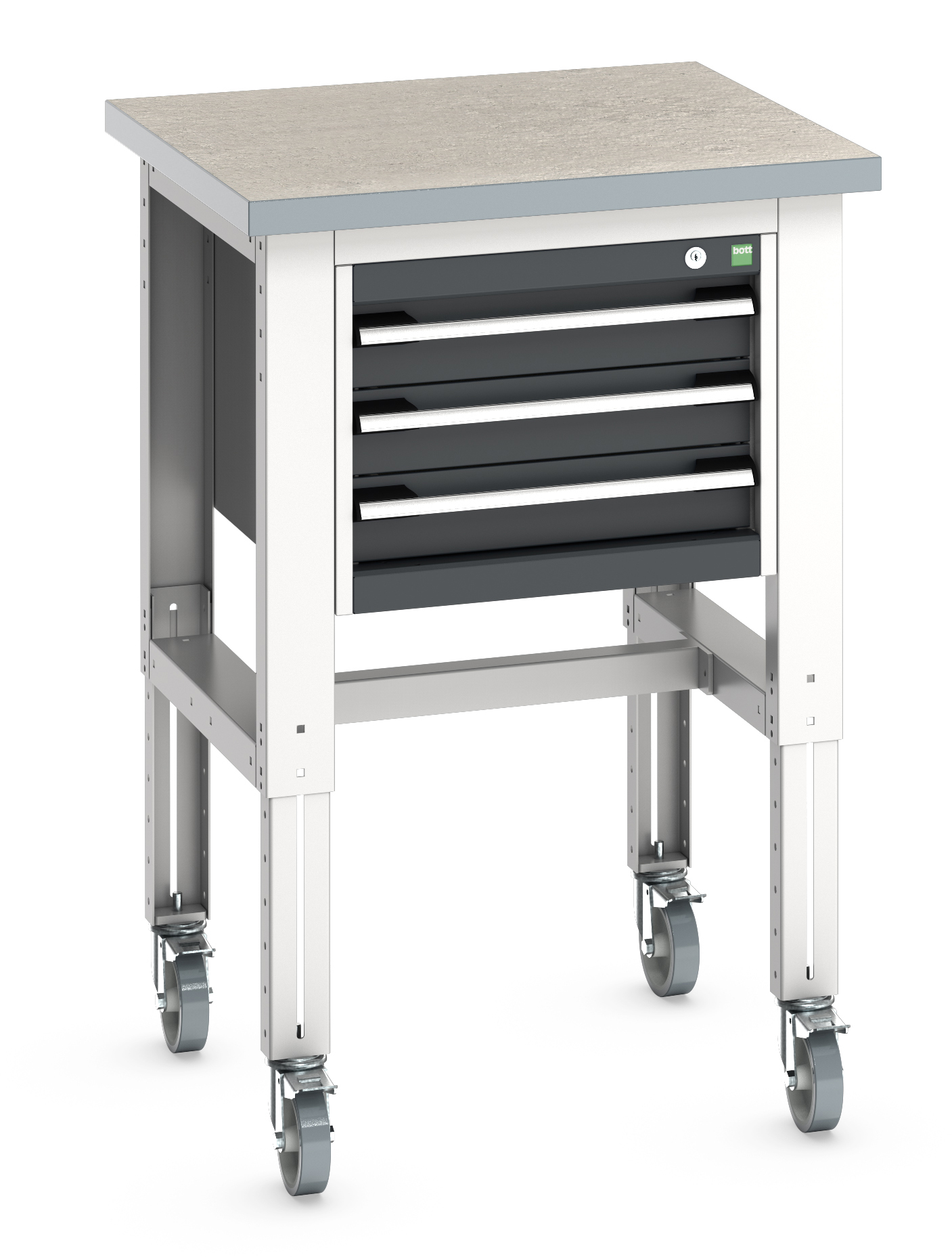 Bott Cubio Adjustable Height Mobile Workstand With 3 Drawer Cabinet - 41003529.19V