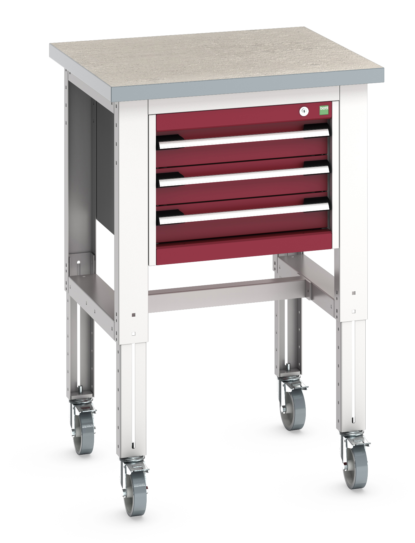 Bott Cubio Adjustable Height Mobile Workstand With 3 Drawer Cabinet - 41003529.24V