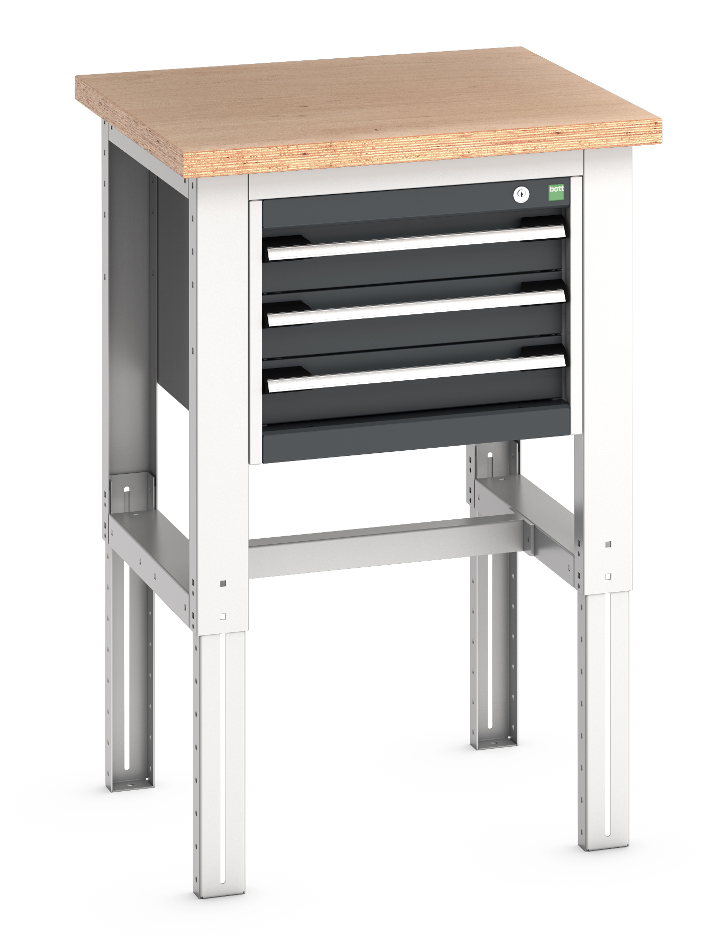 Bott Cubio Adjustable Height Workstand With 3 Drawer Cabinet - 41003533.19V