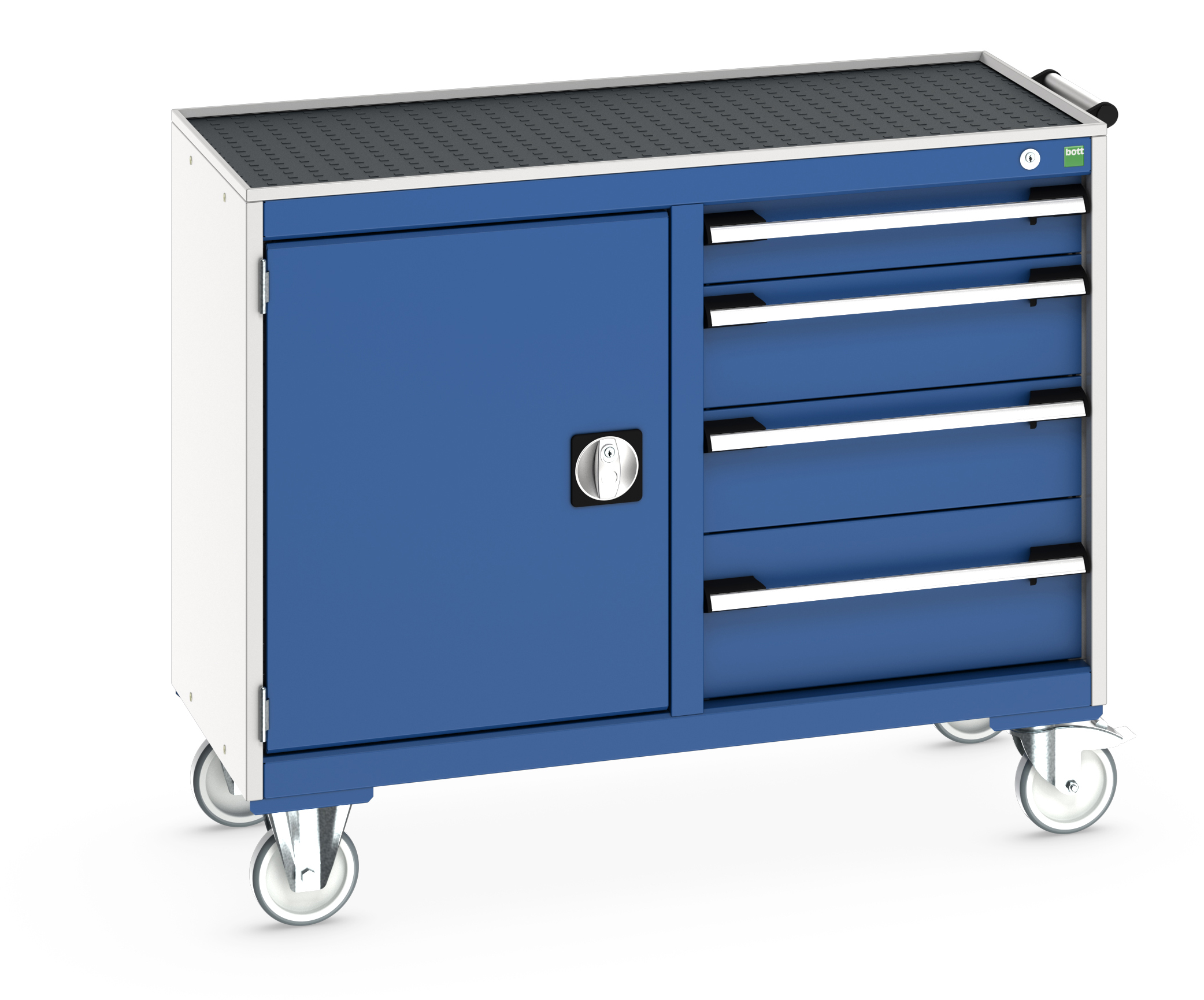 Bott Cubio Maintenance Trolley With Cupboard / 4 Drawers & Top Tray With Mat (525/525) - 41006006.11V