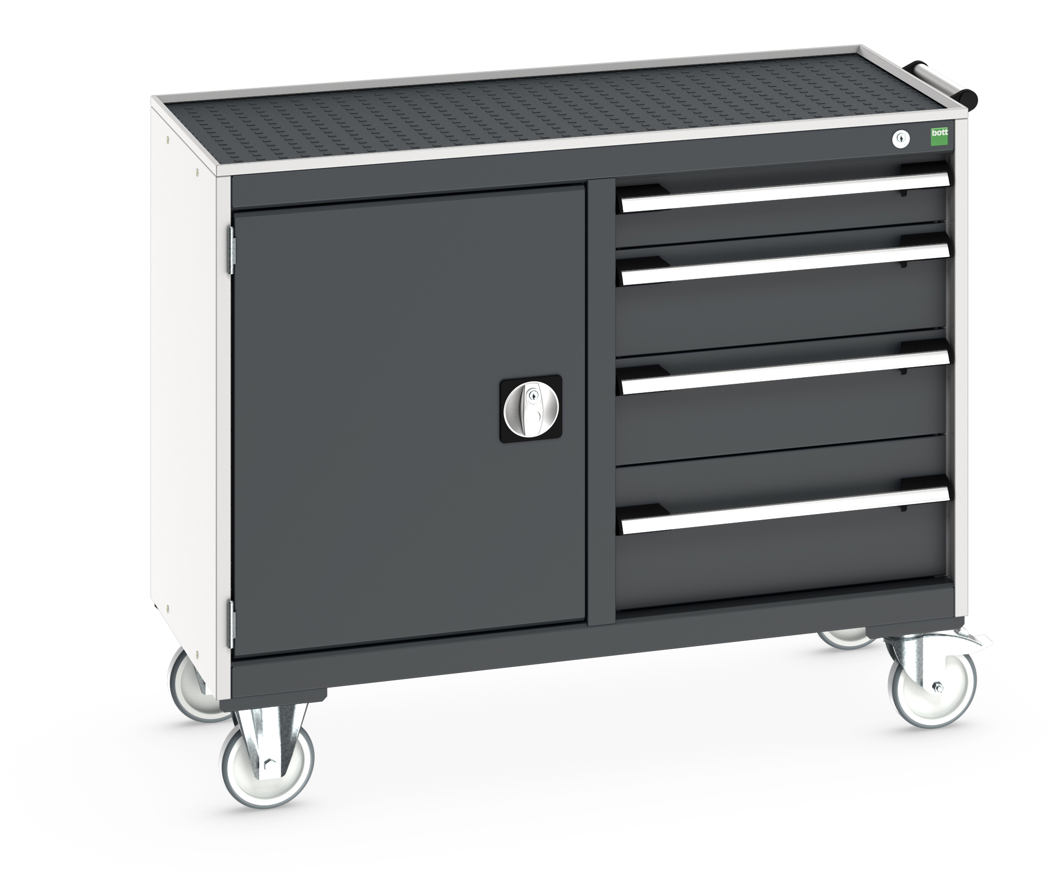 Bott Cubio Maintenance Trolley With Cupboard / 4 Drawers & Top Tray With Mat (525/525) - 41006006.19V