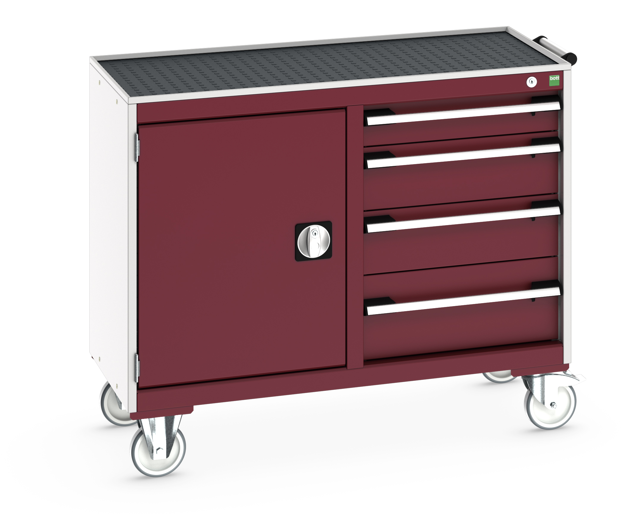 Bott Cubio Maintenance Trolley With Cupboard / 4 Drawers & Top Tray With Mat (525/525) - 41006006.24V