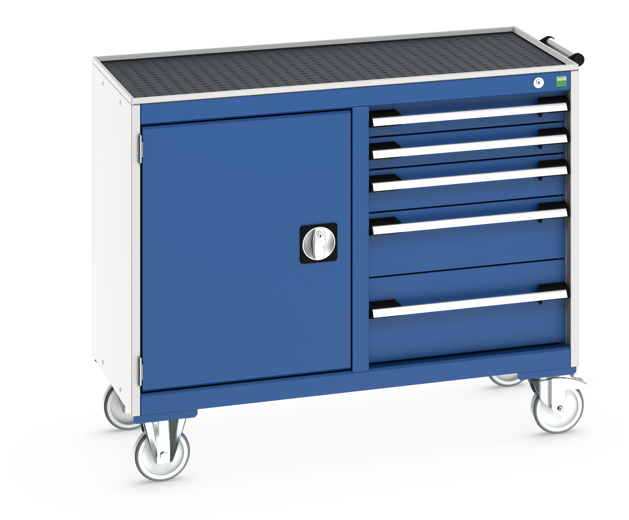 Bott Cubio Maintenance Trolley With Cupboard / 5 Drawers & Top Tray With Mat (525/525) - 41006009.11V