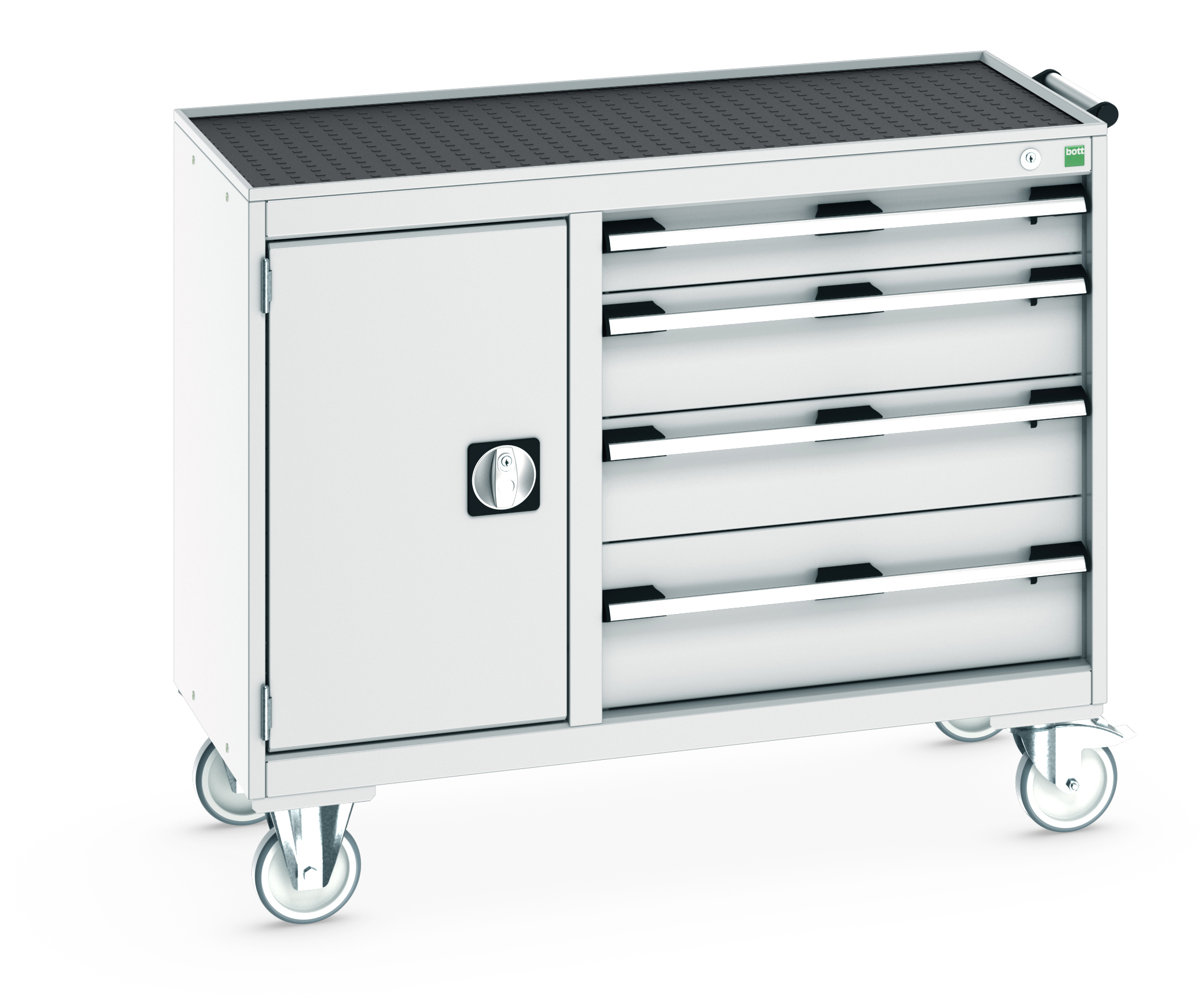 Bott Cubio Maintenance Trolley With Cupboard / 4 Drawers & Top Tray With Mat (400/650) - 41006012.16V