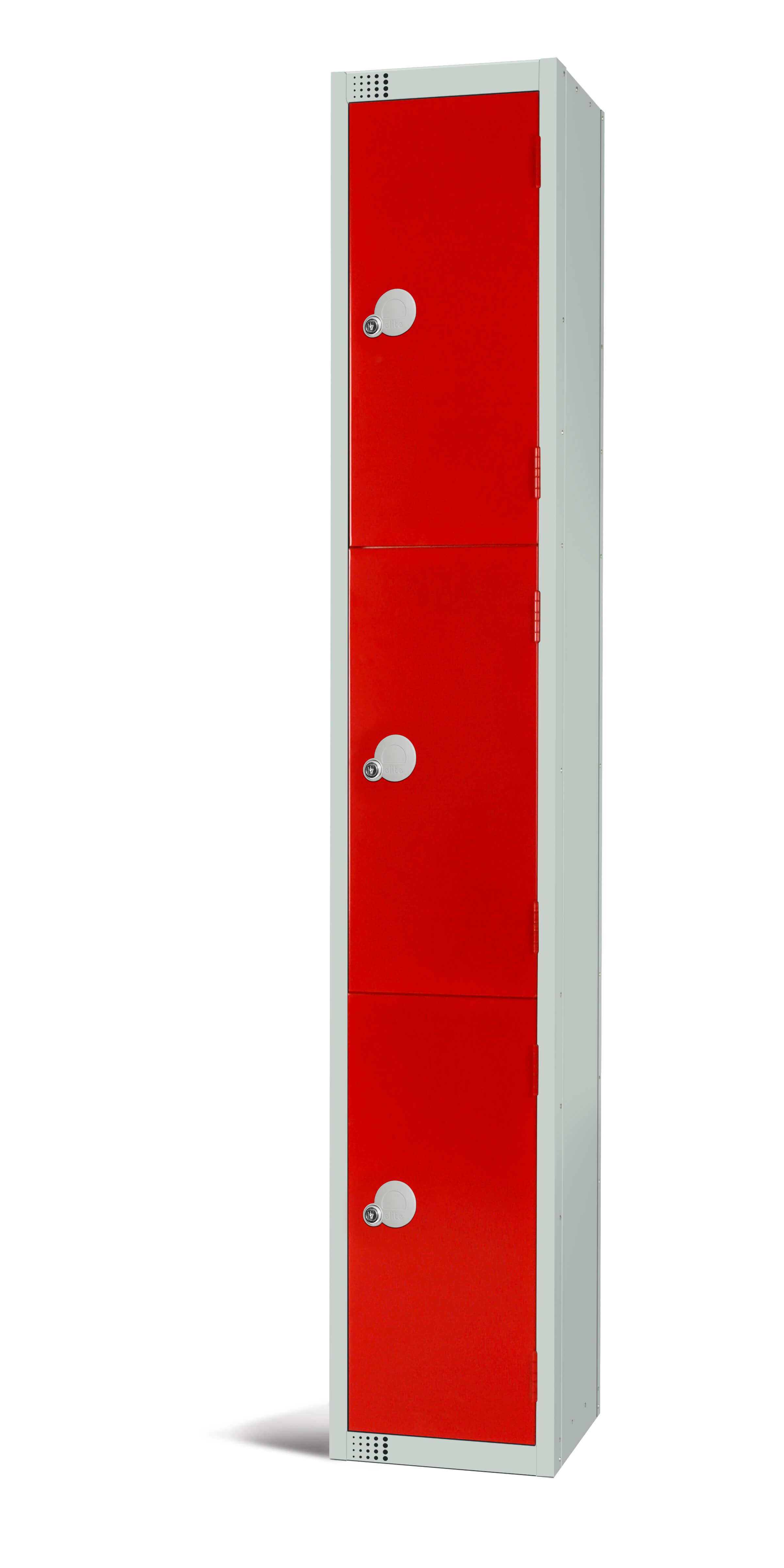 Elite Three Door Locker - Red 1800x300x300mm