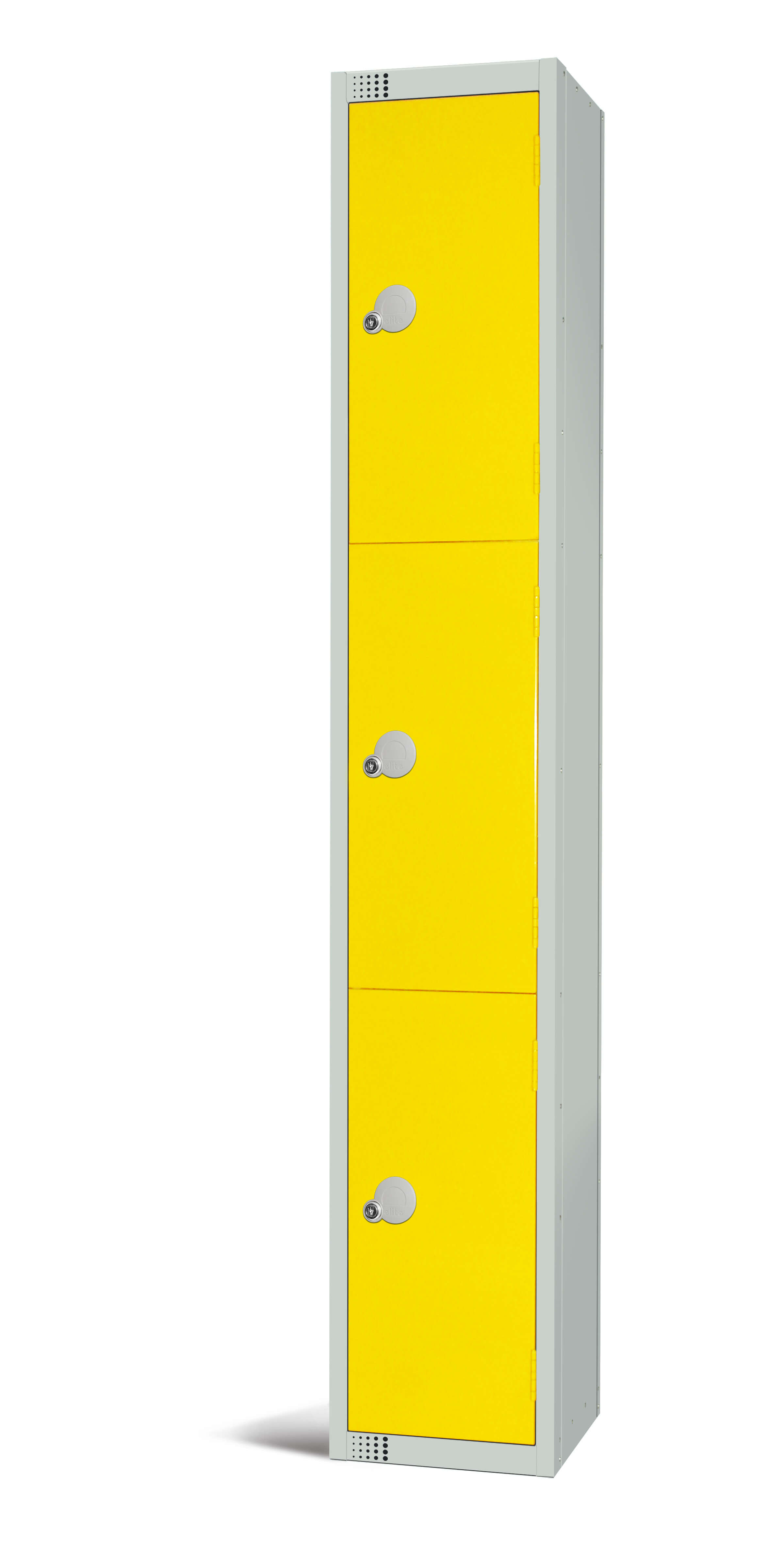 Elite Three Door Locker - Yellow 1800x300x450mm
